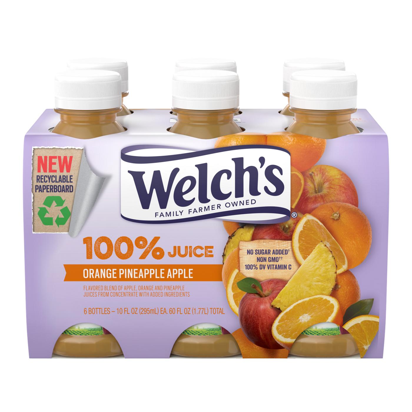 Welch's 100% Orange Pineapple Apple Juice 6 pk Bottles; image 1 of 3