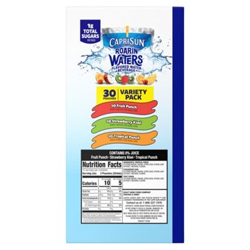 Capri Sun Roarin' Waters Water Beverage 30 pk Pouches -  Variety Pack, 6 oz