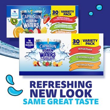 Capri Sun Roarin' Waters Water Beverage 30 pk Pouches -  Variety Pack, 6 oz