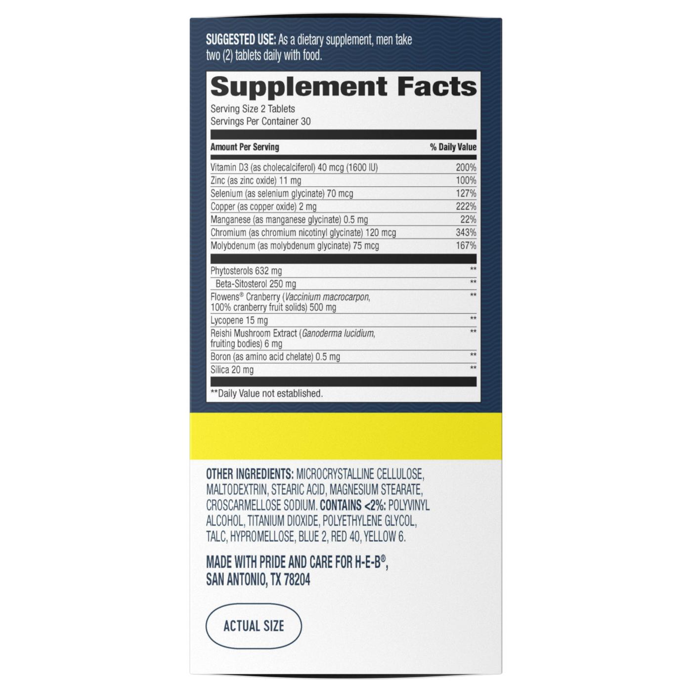 H-E-B Vitamins Advanced Prostate Max+ Tablets; image 3 of 5