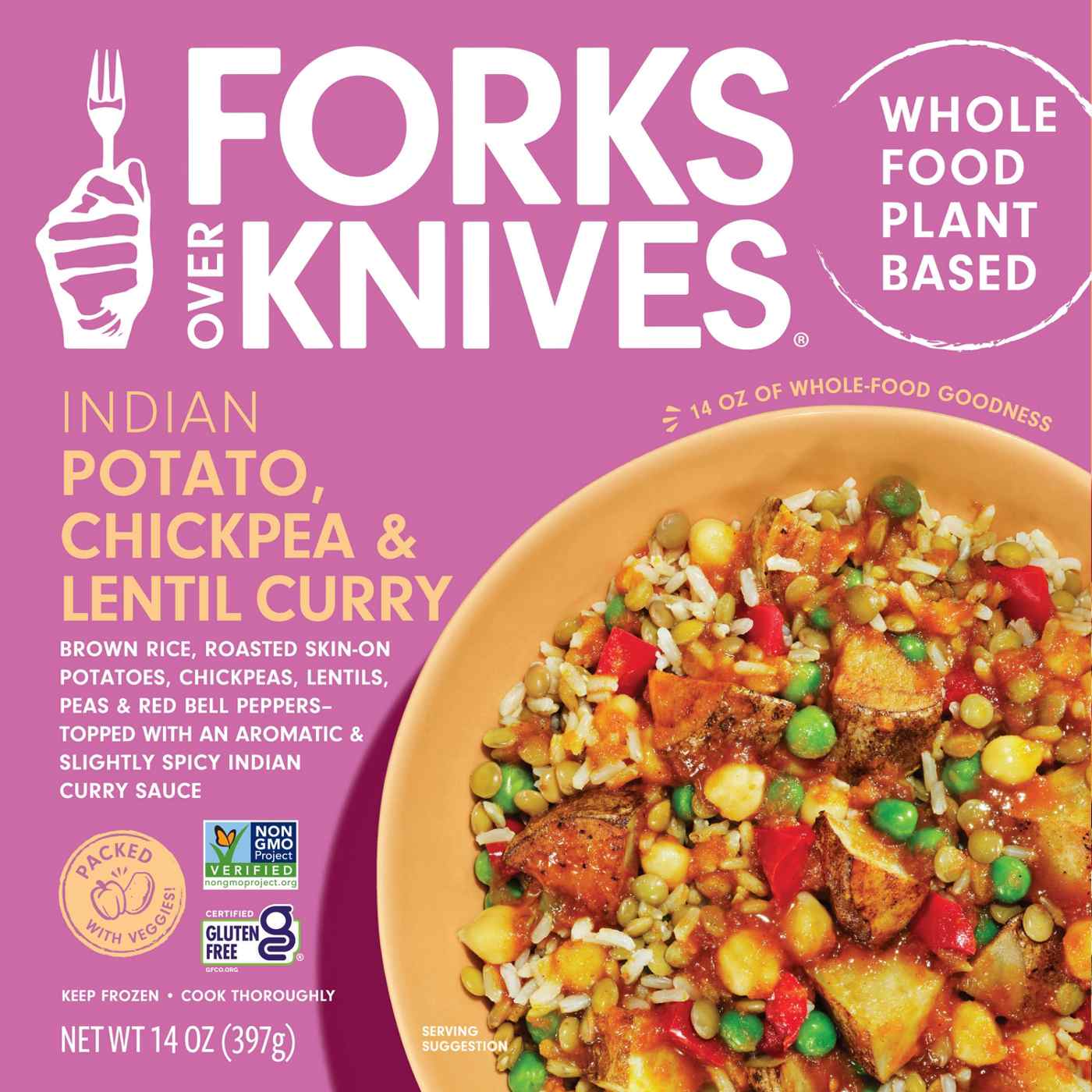 Forks Over Knives Plant-Based Indian Potato, Chickpea & Lentil Curry Frozen Meal; image 1 of 2