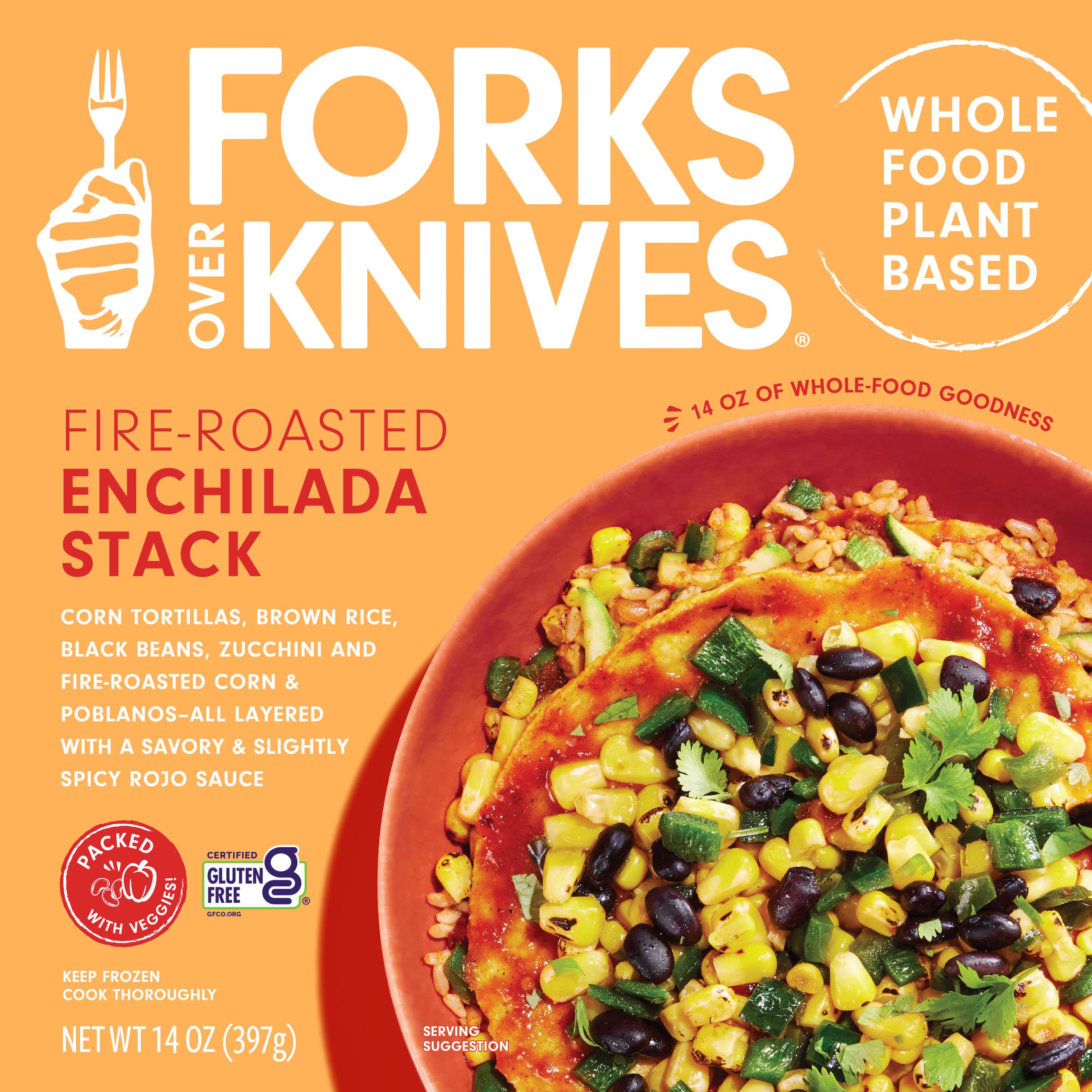 Forks Over Knives Plant-Based Fire-Roasted Enchilada Stack Frozen Meal ...