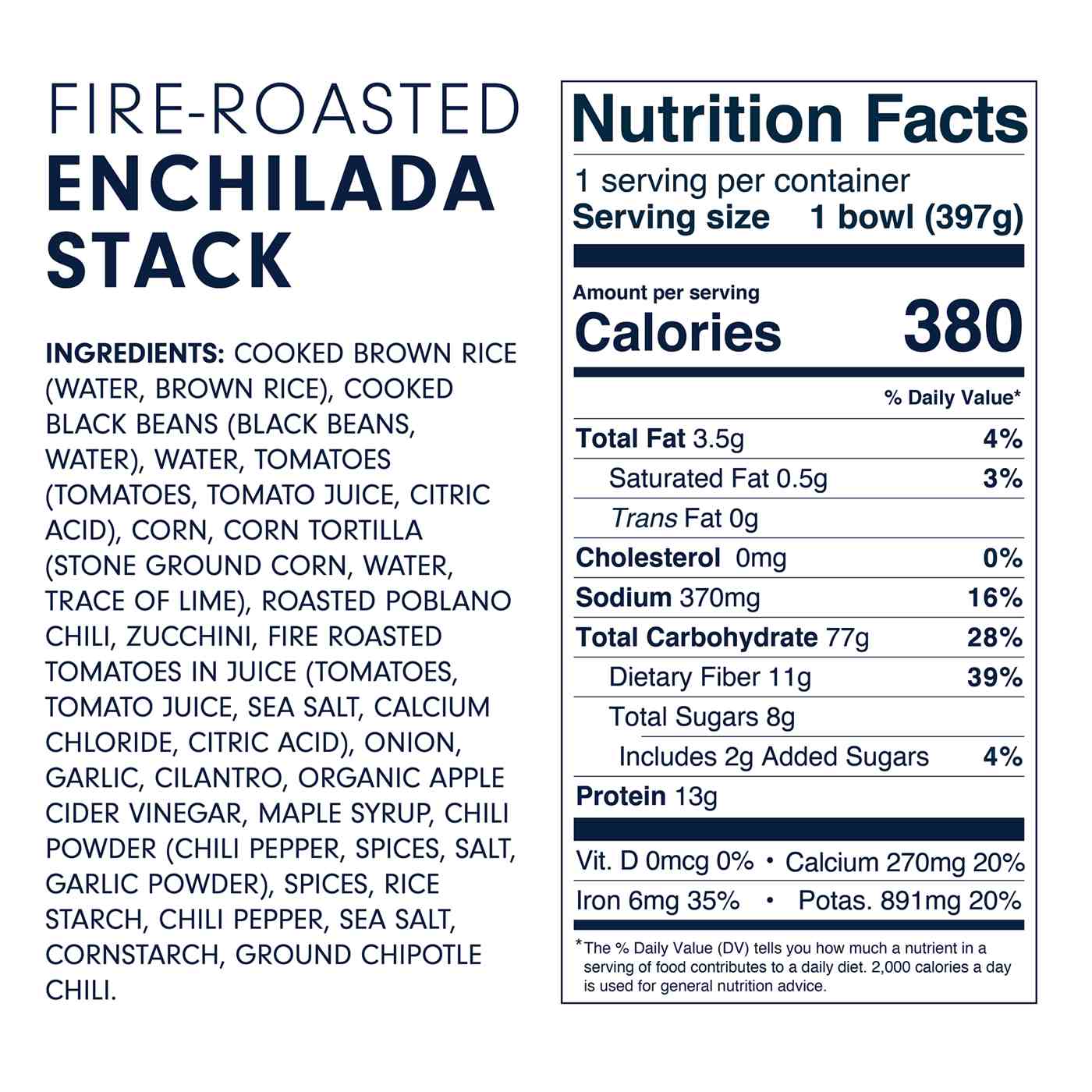 Forks Over Knives Plant-Based Fire-Roasted Enchilada Stack Frozen Meal; image 2 of 2