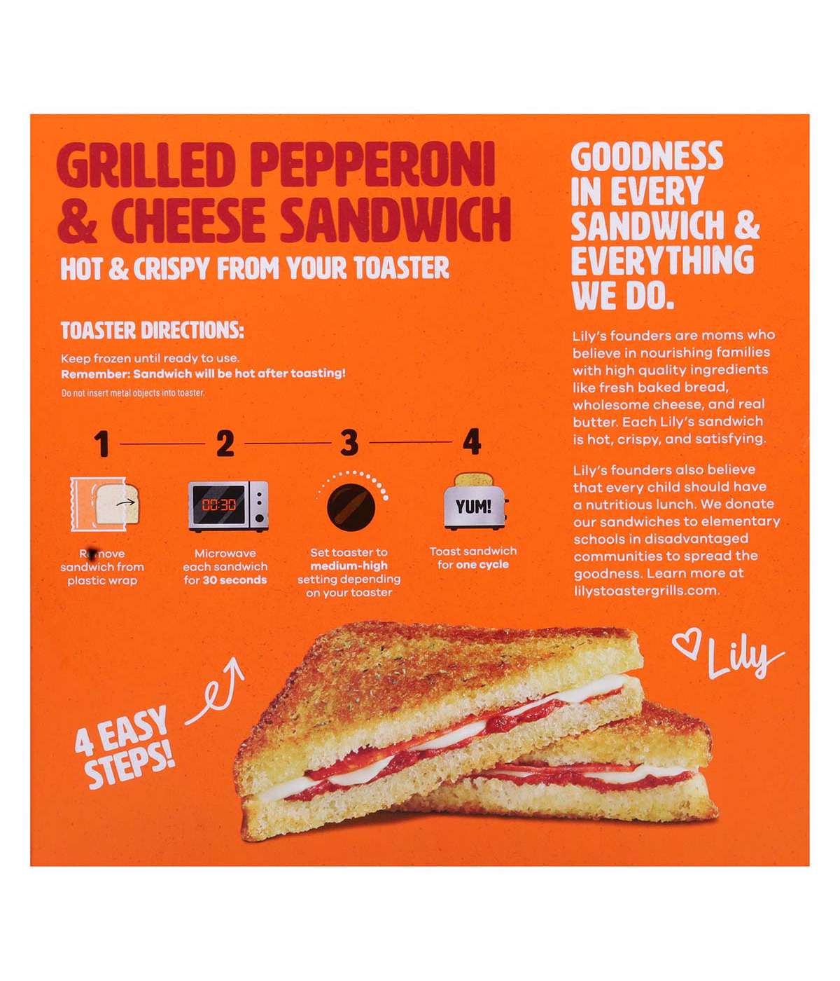 Lily's Toaster Grills Frozen Sandwiches - Grilled Pepperoni & Cheese; image 3 of 4