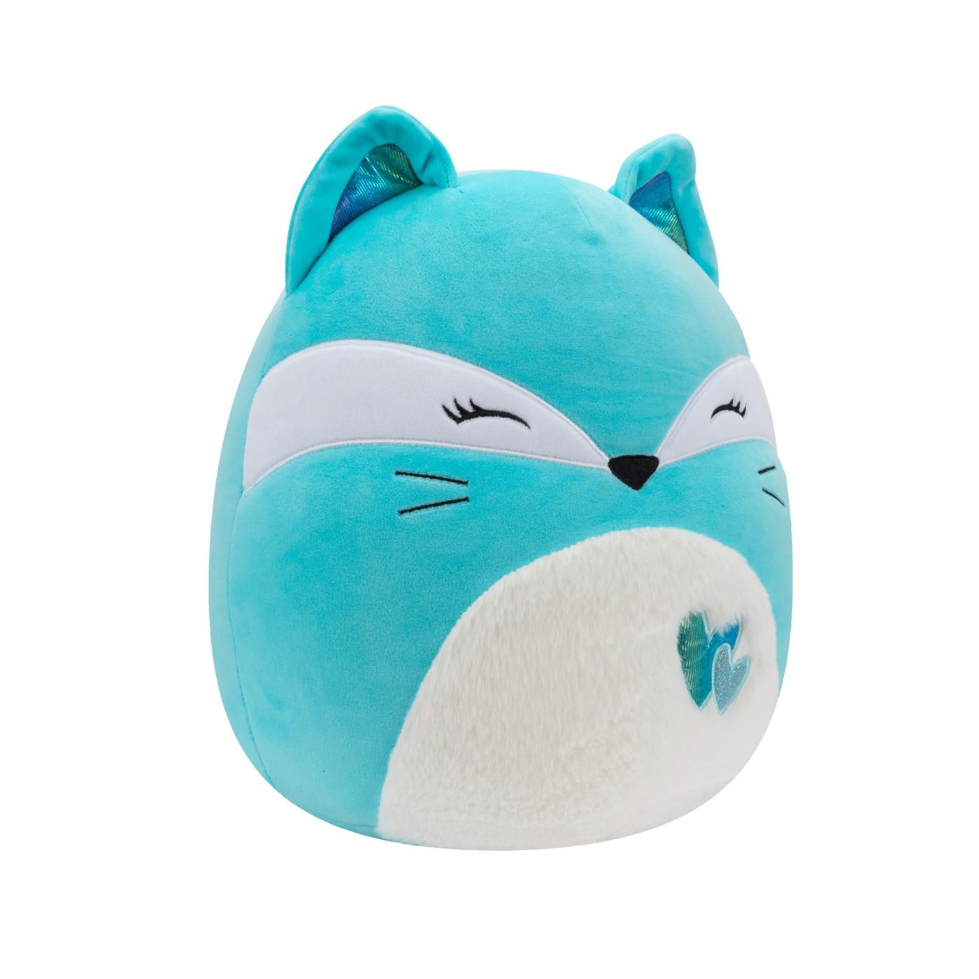 Squishmallows Pania the Teal Fox Valentine's Plush; image 3 of 3
