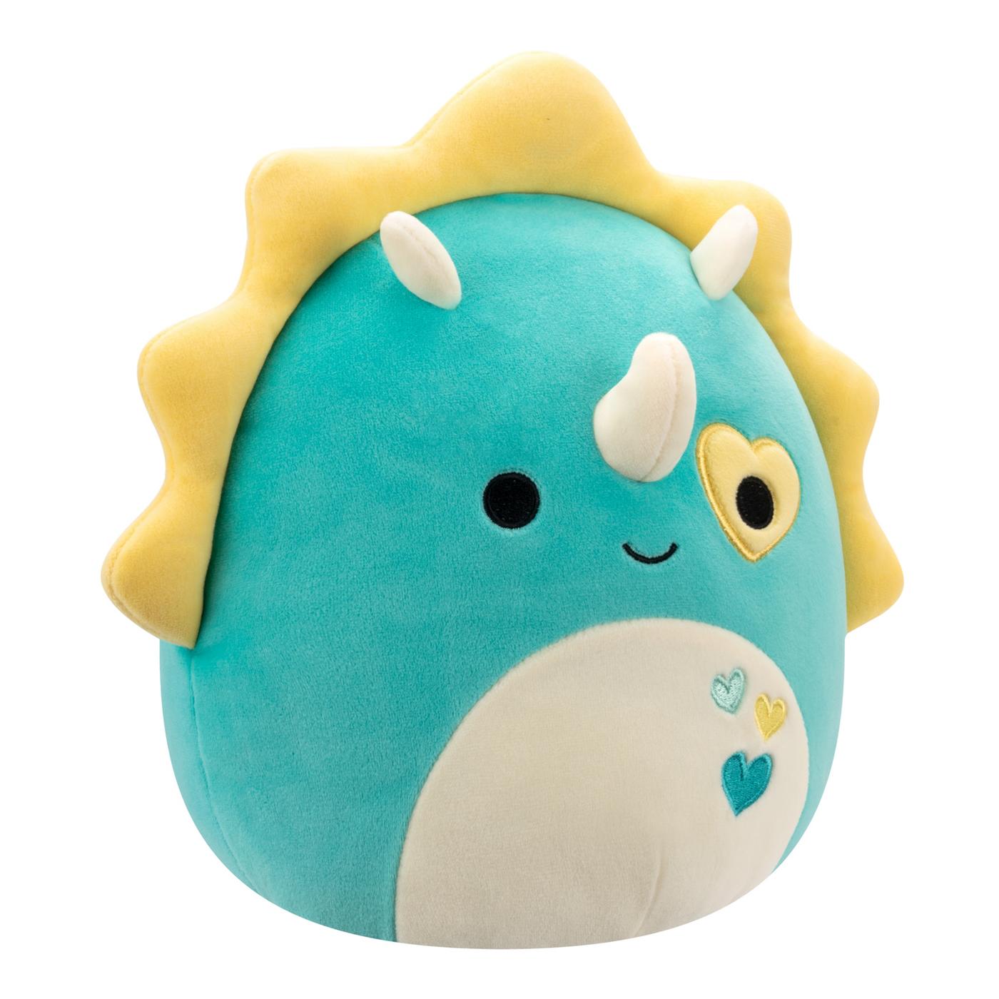 Squishmallows Braedon the Teal Triceratops Valentine's Plush; image 3 of 3