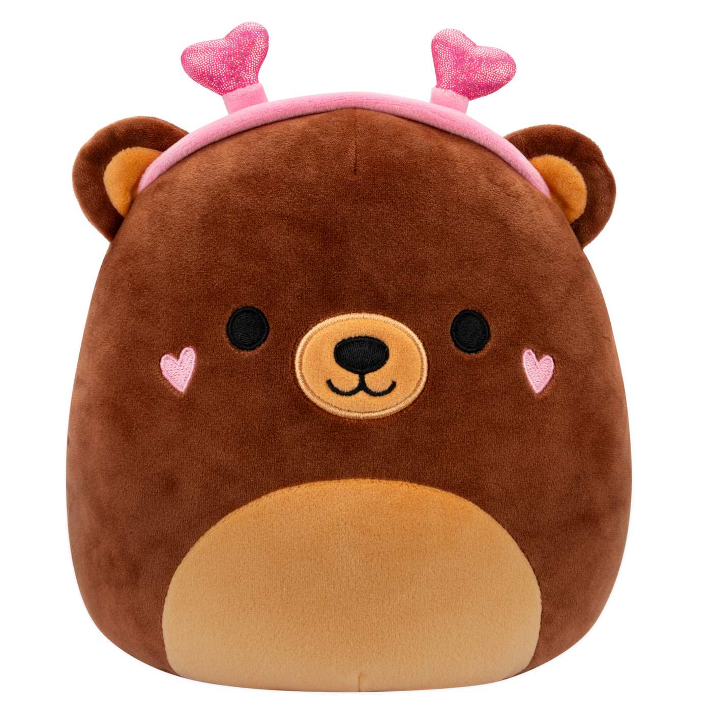 Squishmallows Omar the Brown Bear Valentine's Plush; image 1 of 3