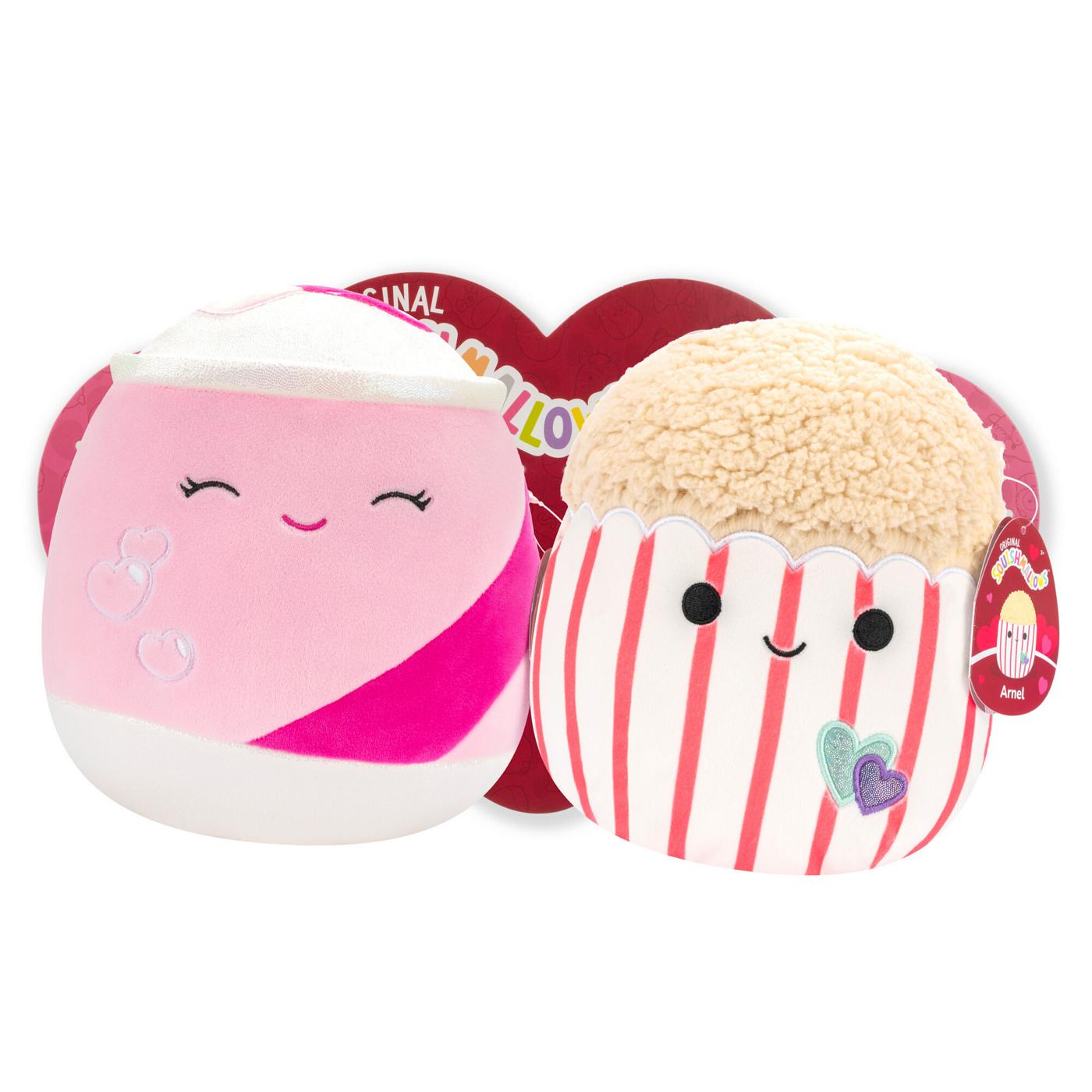 Squishmallows Arnel the Popcorn & Poodle the Soda Can Valentine's Plush Duo; image 1 of 3