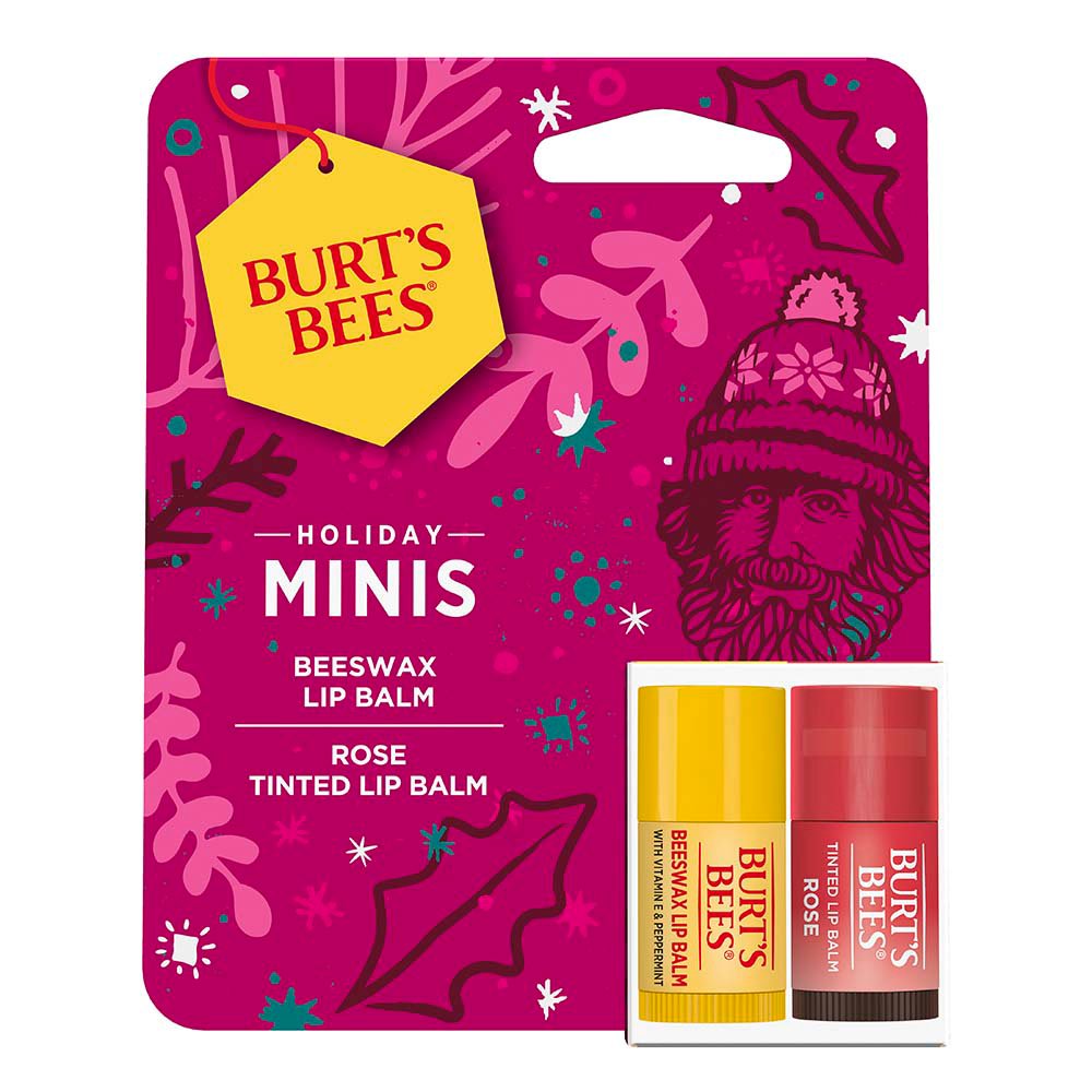 Burt's Bees Holiday Minis Beeswax Lip Balms Rose Shop Makeup