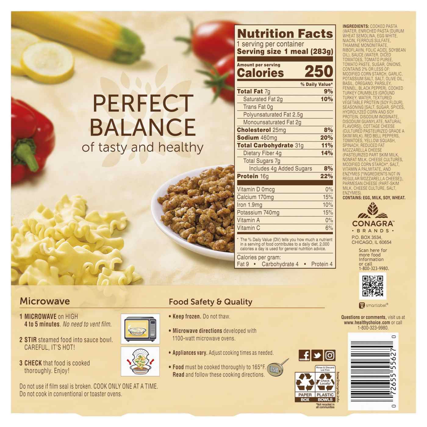 Healthy Choice Café Steamers Turkey Sausage Lasagna Bowl Frozen Meal; image 4 of 4