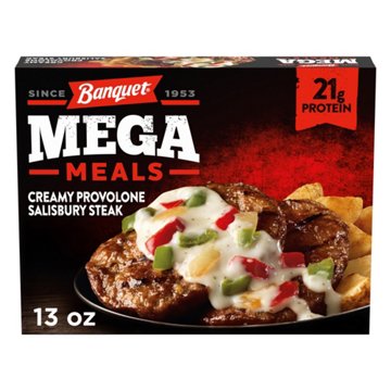 Banquet MEGA Meals Creamy Provolone Salisbury Steak Frozen Meal