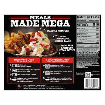 Banquet MEGA Meals Creamy Provolone Salisbury Steak Frozen Meal