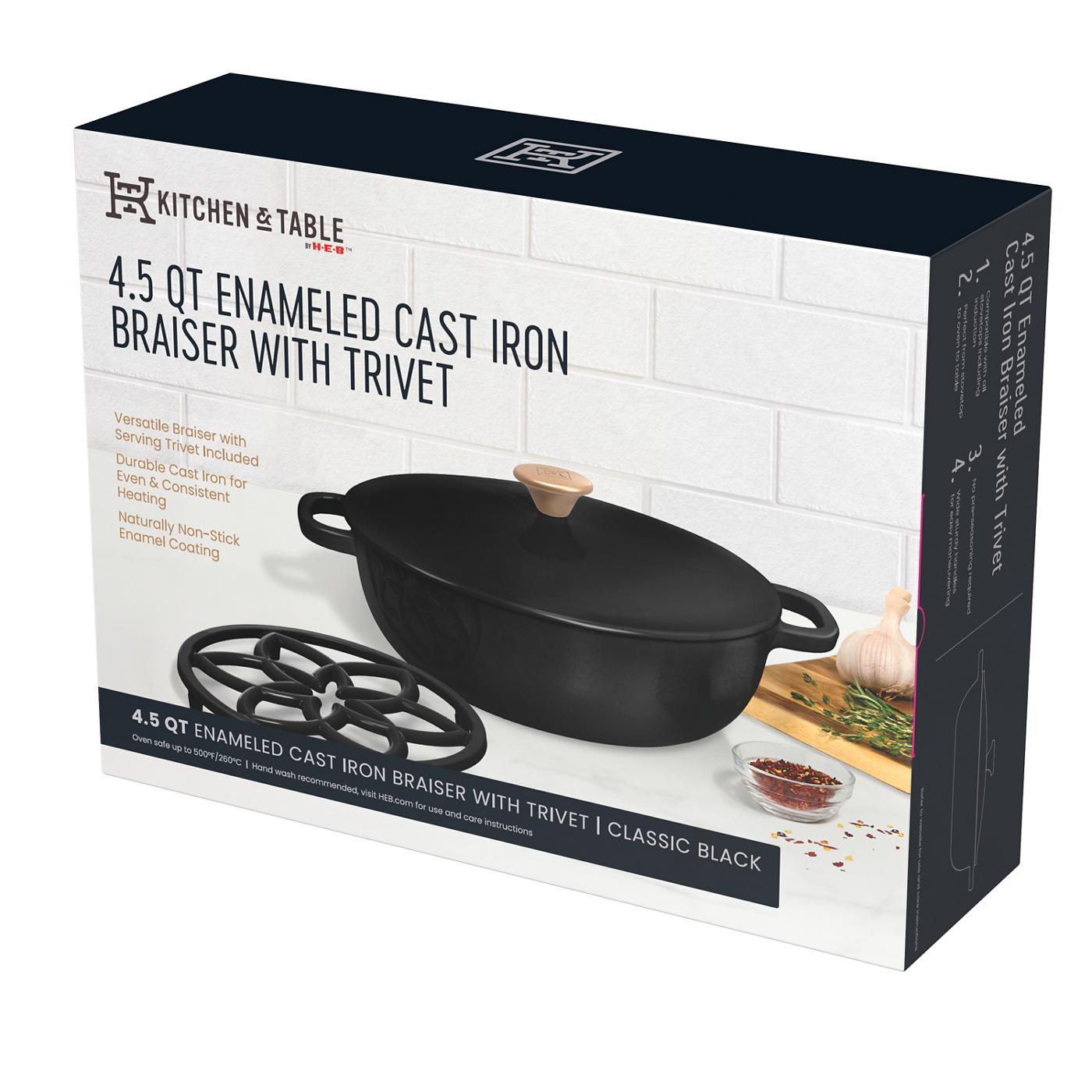 Kitchen & Table by HEB Enameled Cast Iron Braiser with Trivet