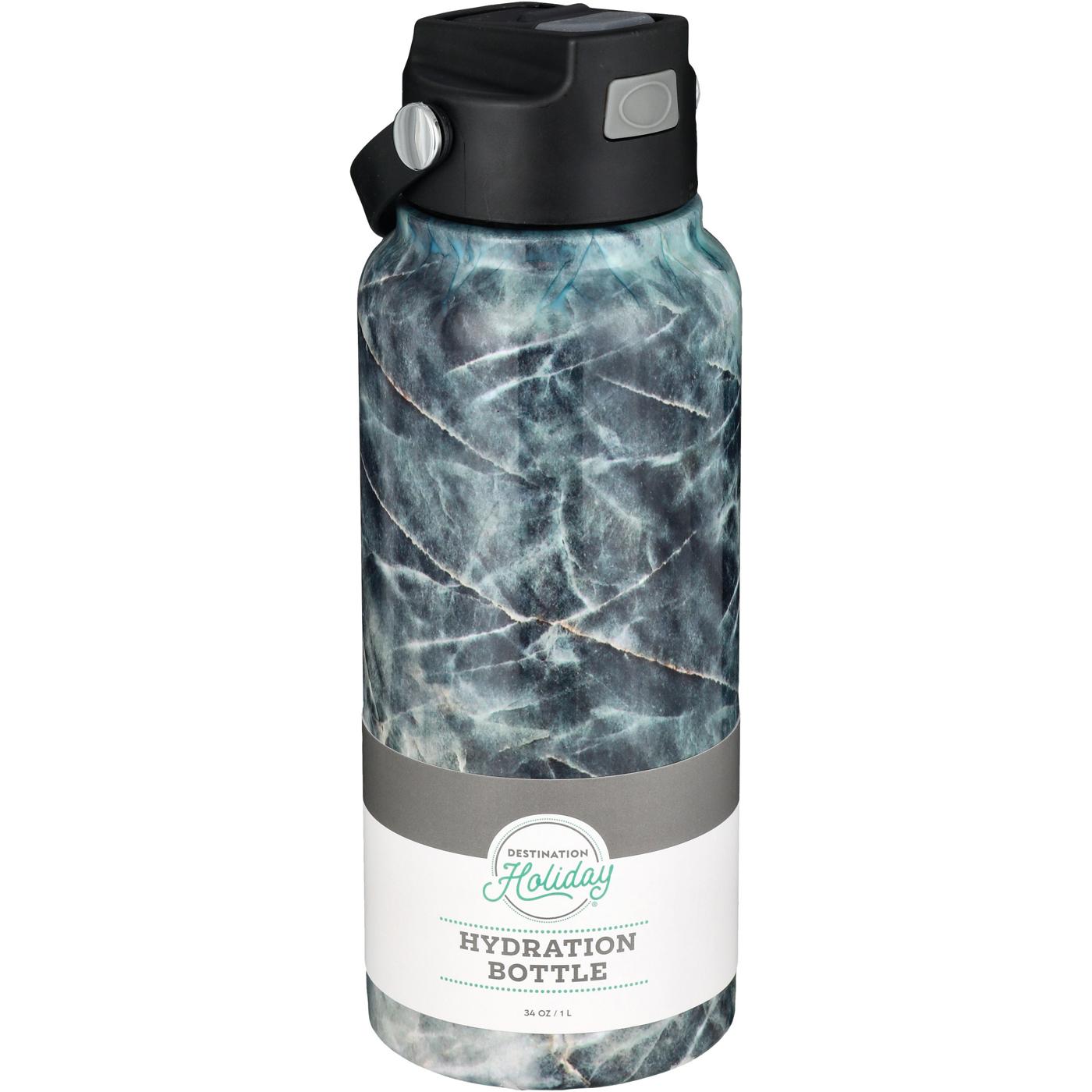 Destination Holiday Hydration Bottle - Black Marble; image 1 of 2