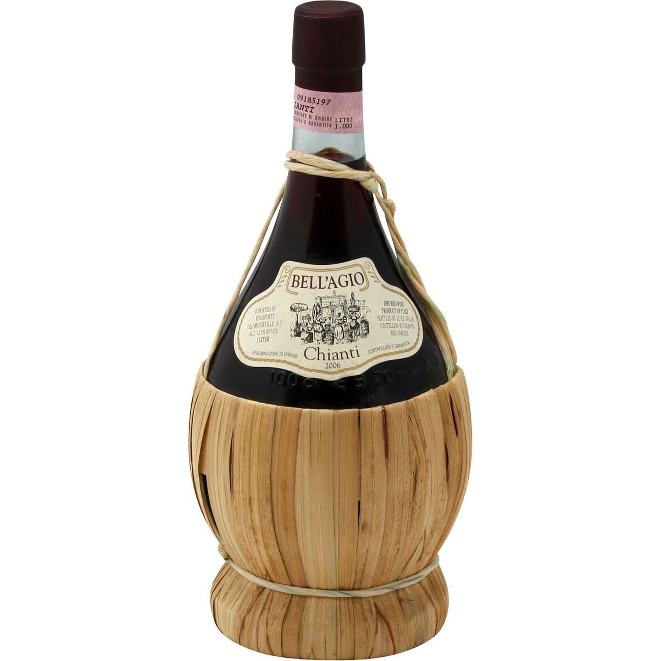 Bell'agio Wicker Chianti Italy Red Wine, 1.00 l
