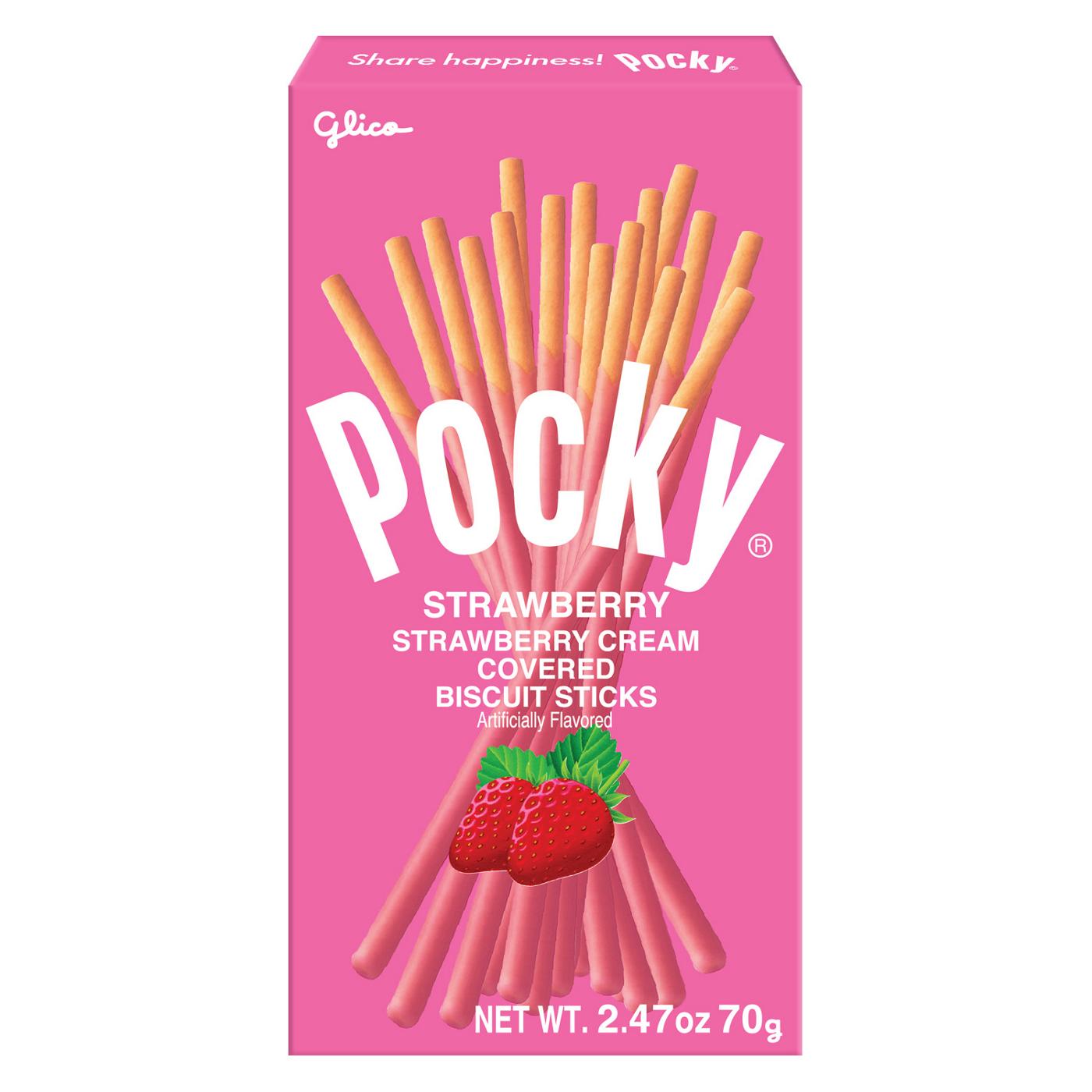 Pocky Strawberry Covered Biscuit Sticks; image 1 of 2