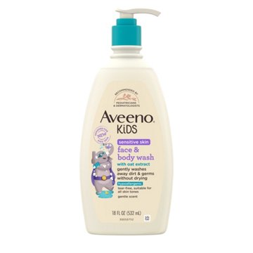 Aveeno Baby Kids Sensitive Skin Face & Body Wash, 18 oz