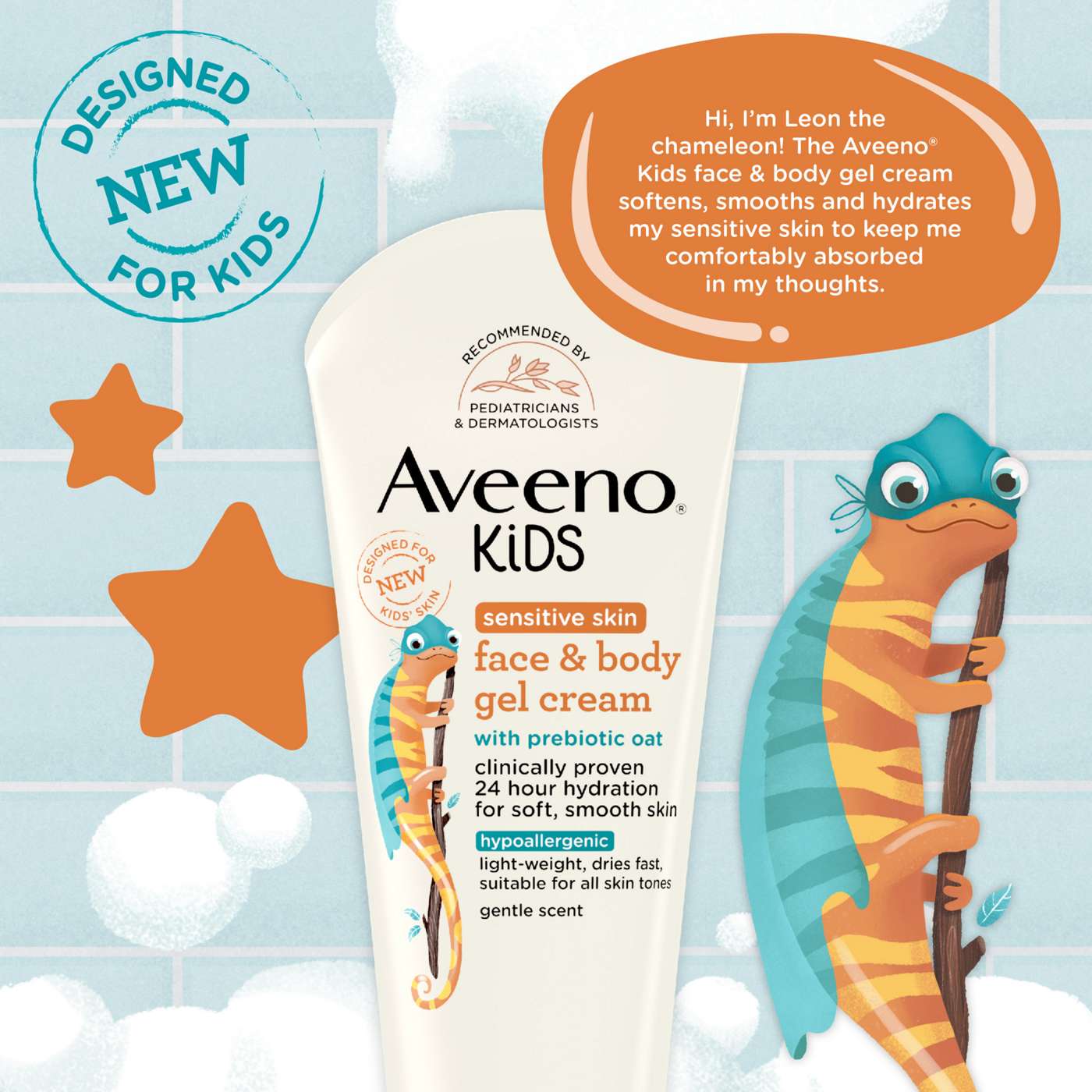 Aveeno Kids Sensitive Skin Face & Body Gel Cream; image 4 of 5