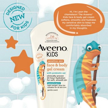 Aveeno Kids Sensitive Skin Face & Body Gel Cream, 8 oz
