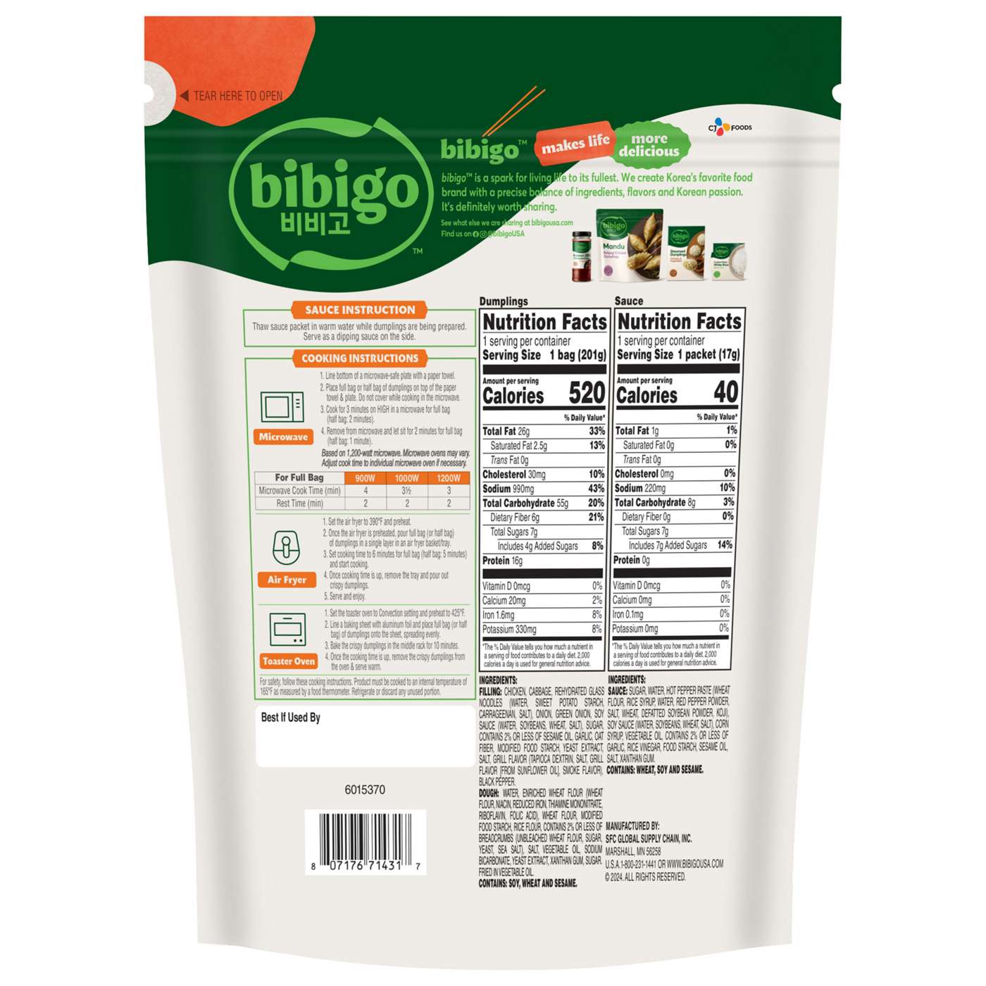 bibigo Frozen Bulgogi Chicken & Vegetable Crispy Dumpling Bites; image 10 of 10