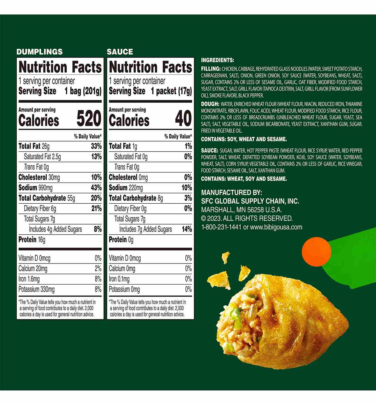 bibigo Frozen Bulgogi Chicken & Vegetable Crispy Dumpling Bites; image 3 of 10