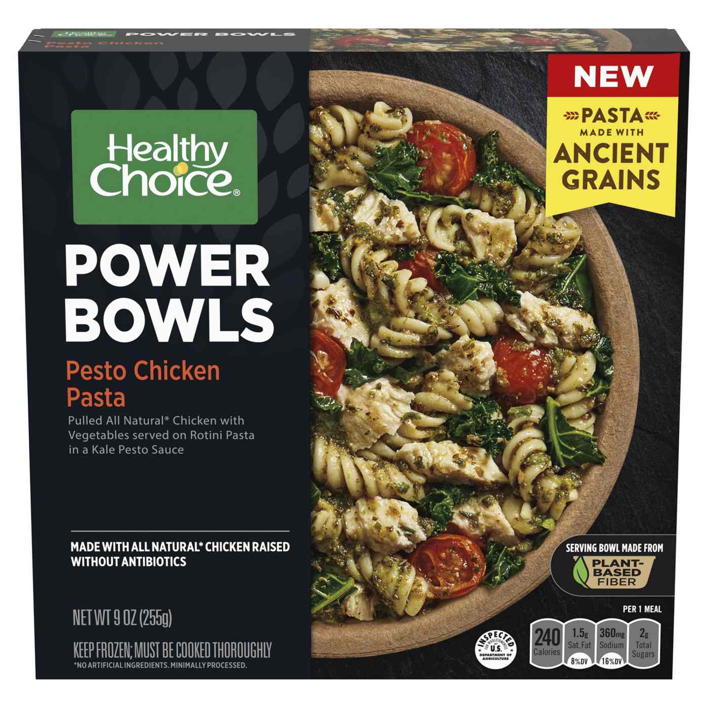 Healthy Choice Power Bowls Pesto Chicken Pasta Frozen Meal; image 1 of 4