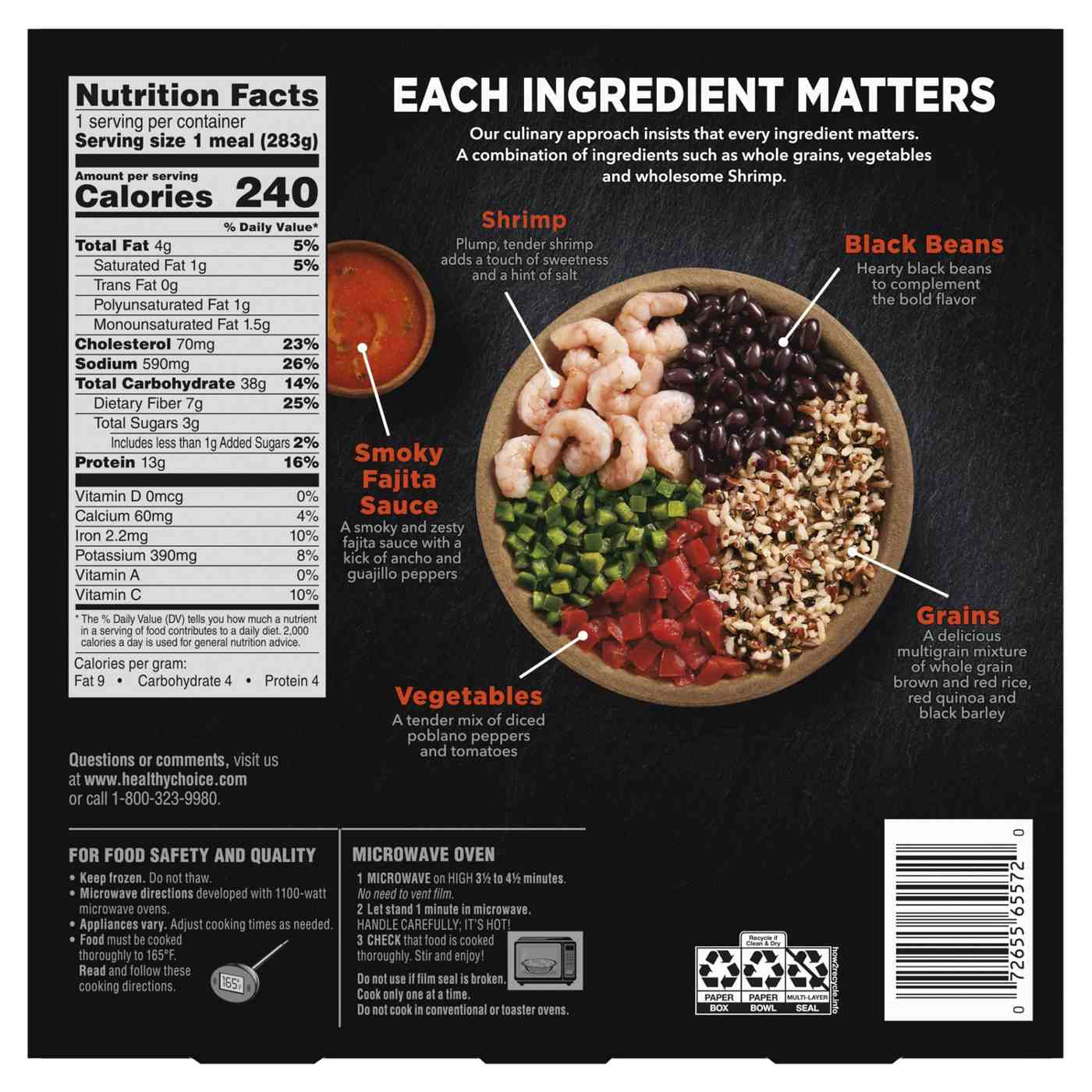 Healthy Choice Power Bowls Shrimp Fajita Frozen Meal; image 4 of 4