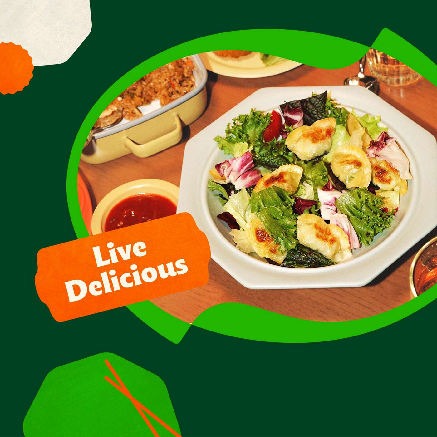 bibigo Frozen Spicy Chicken & Vegetable Crispy Dumpling Bites; image 10 of 10