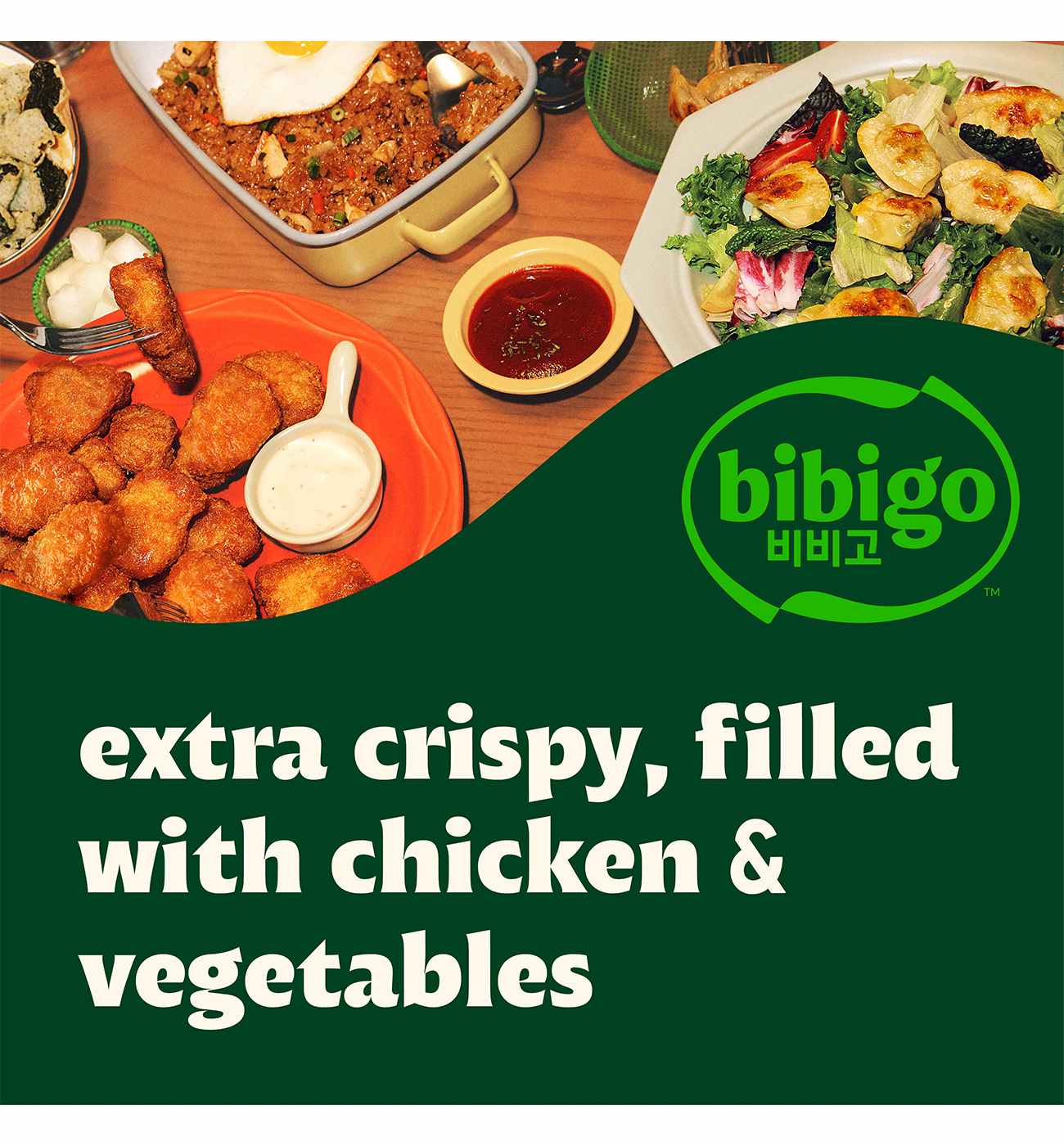 bibigo Frozen Spicy Chicken & Vegetable Crispy Dumpling Bites; image 4 of 10