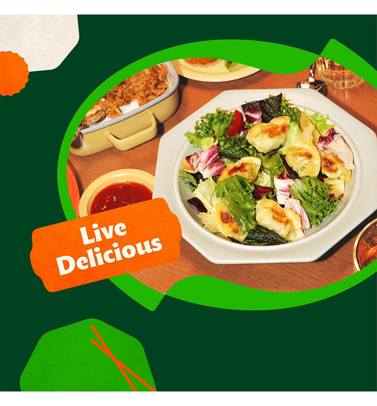 bibigo Frozen Spicy Chicken & Vegetable Crispy Dumpling Bites; image 6 of 10