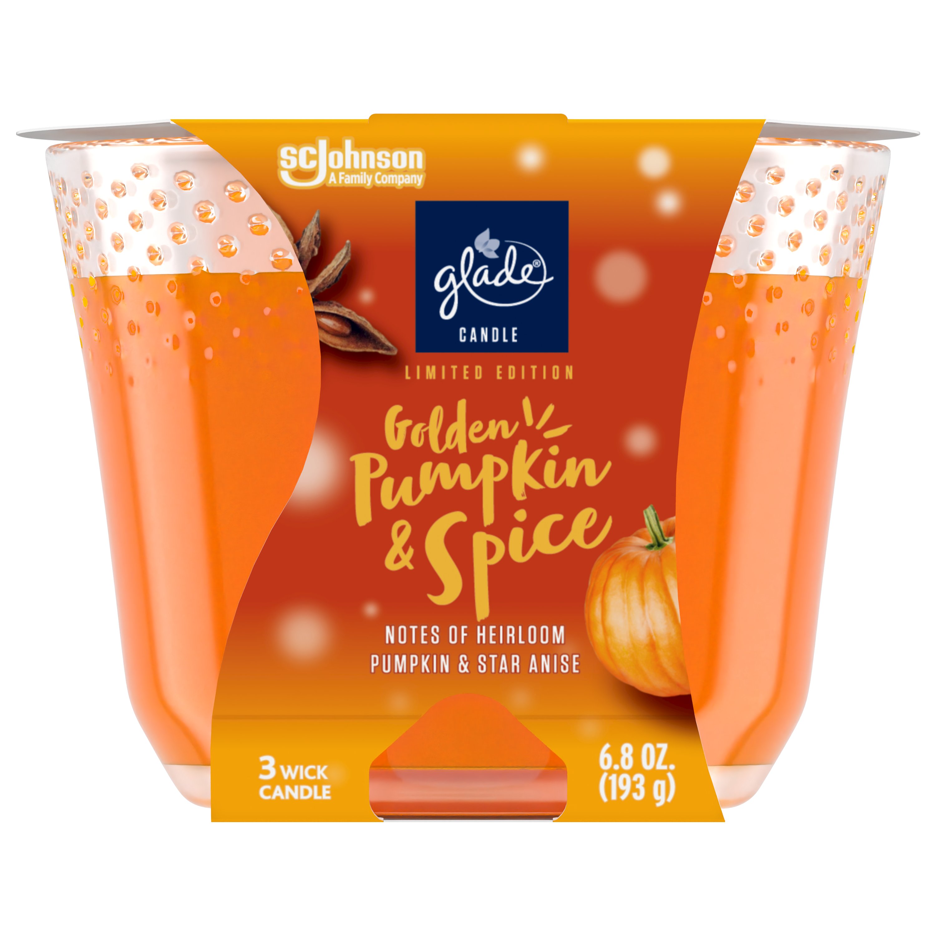 Glade Golden Pumpkin & Spice 3 Wick Candle Shop Air fresheners at HEB