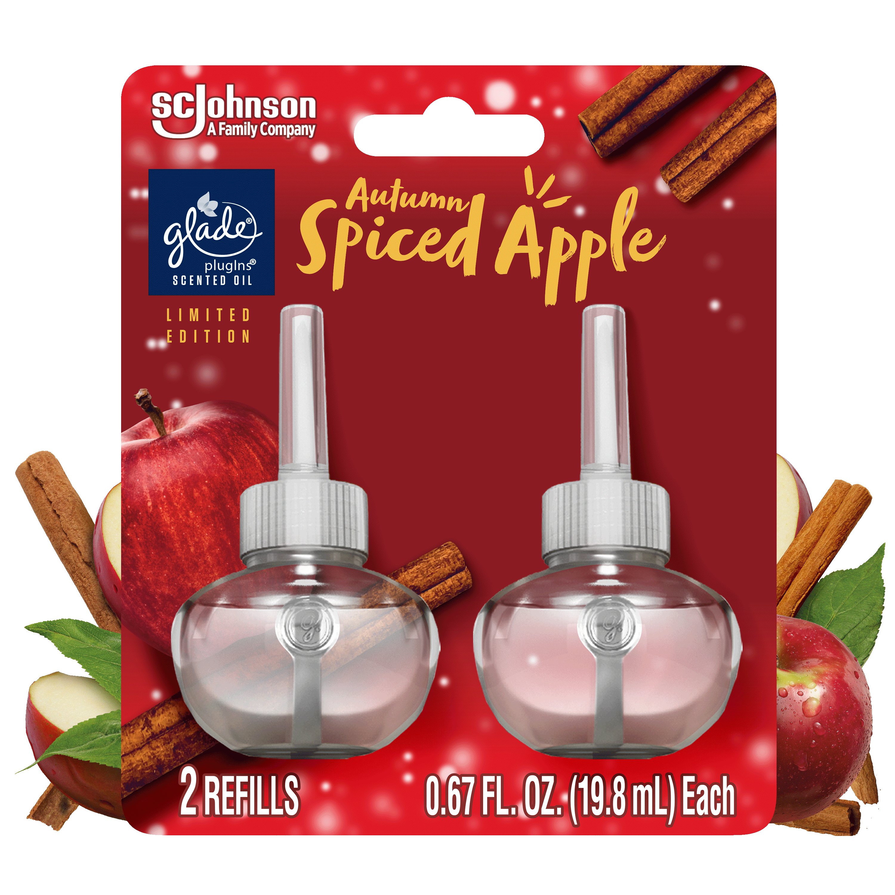 Glade PlugIns Scented Oil Air Freshener Refills Autumn Spiced Apple