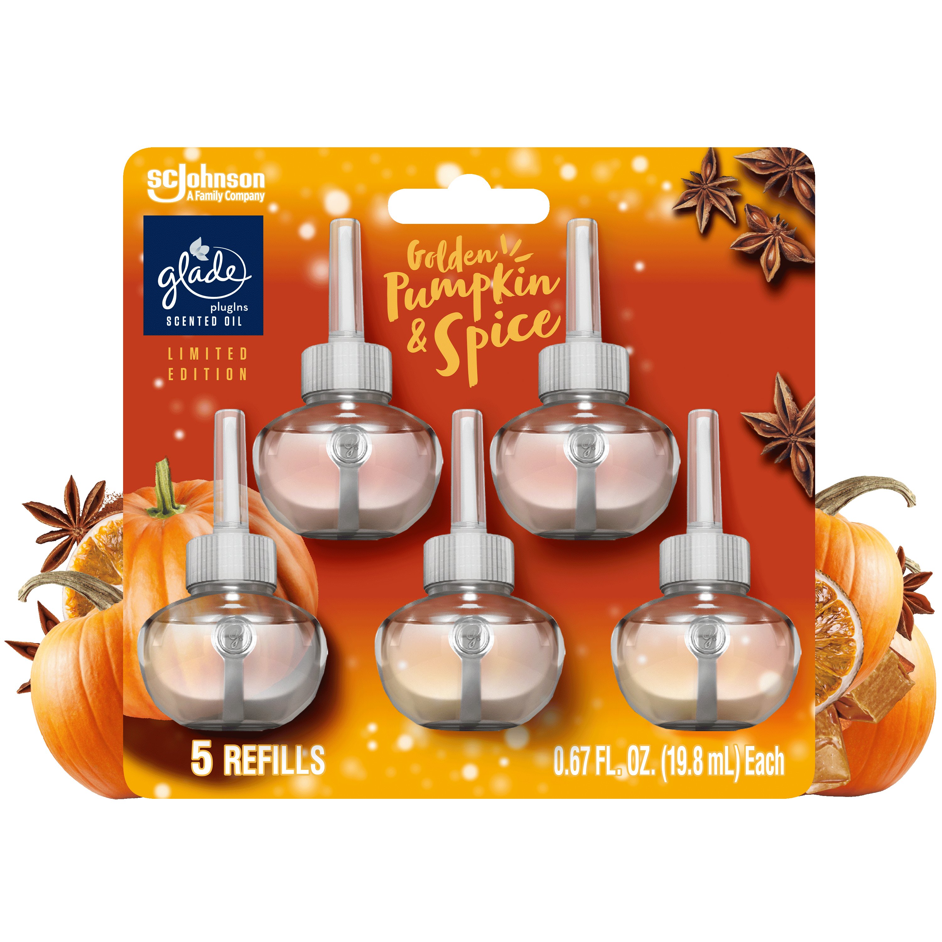 Glade PlugIns Scented Oil Air Freshener Refills Golden Pumpkin