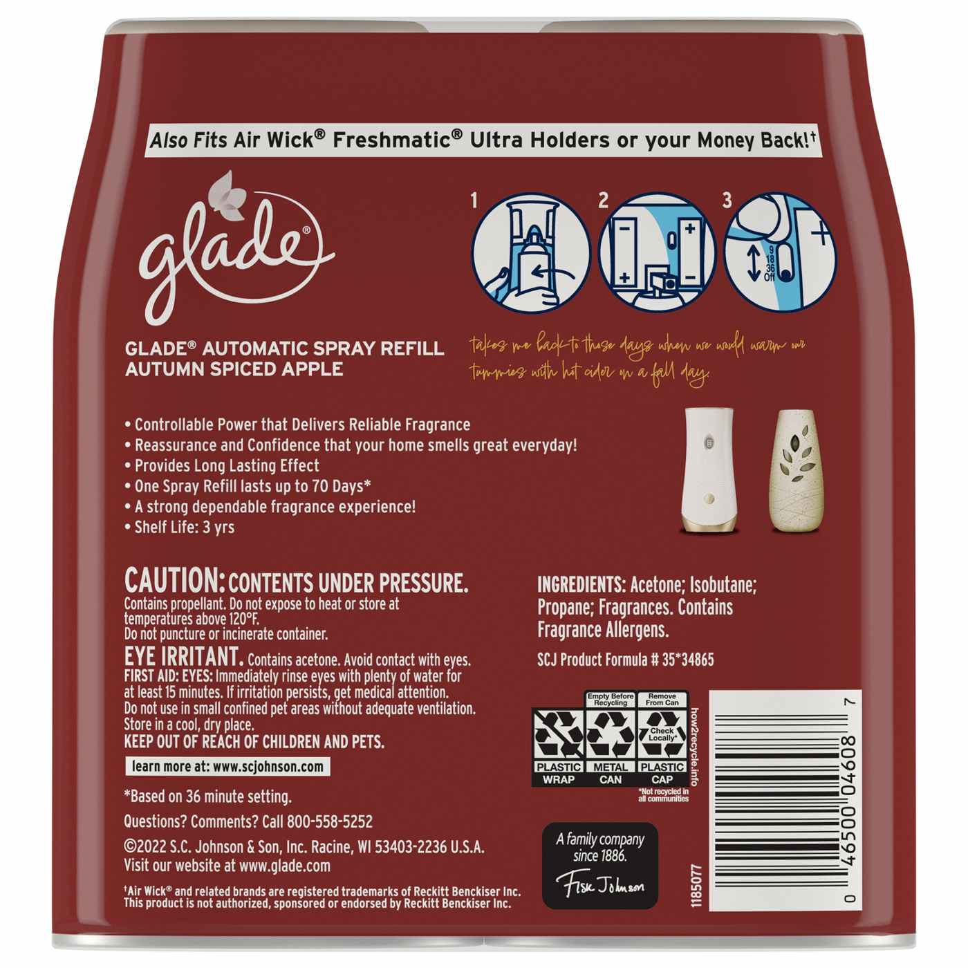 Glade Automatic Spray Refill, Value Pack - Autumn Spiced Apple; image 2 of 3