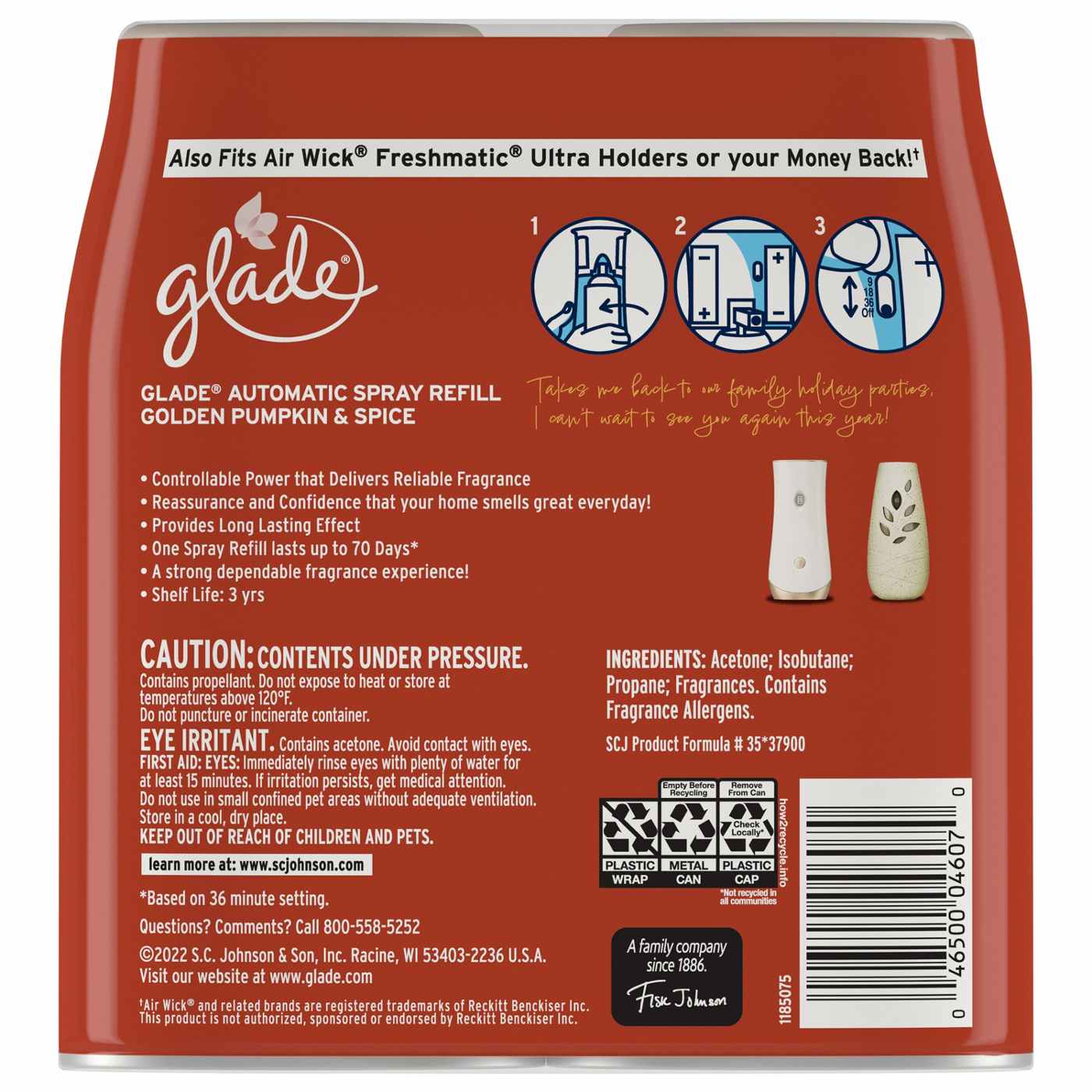 Glade Automatic Spray Refill, Value Pack - Golden Pumpkin & Spice; image 2 of 3