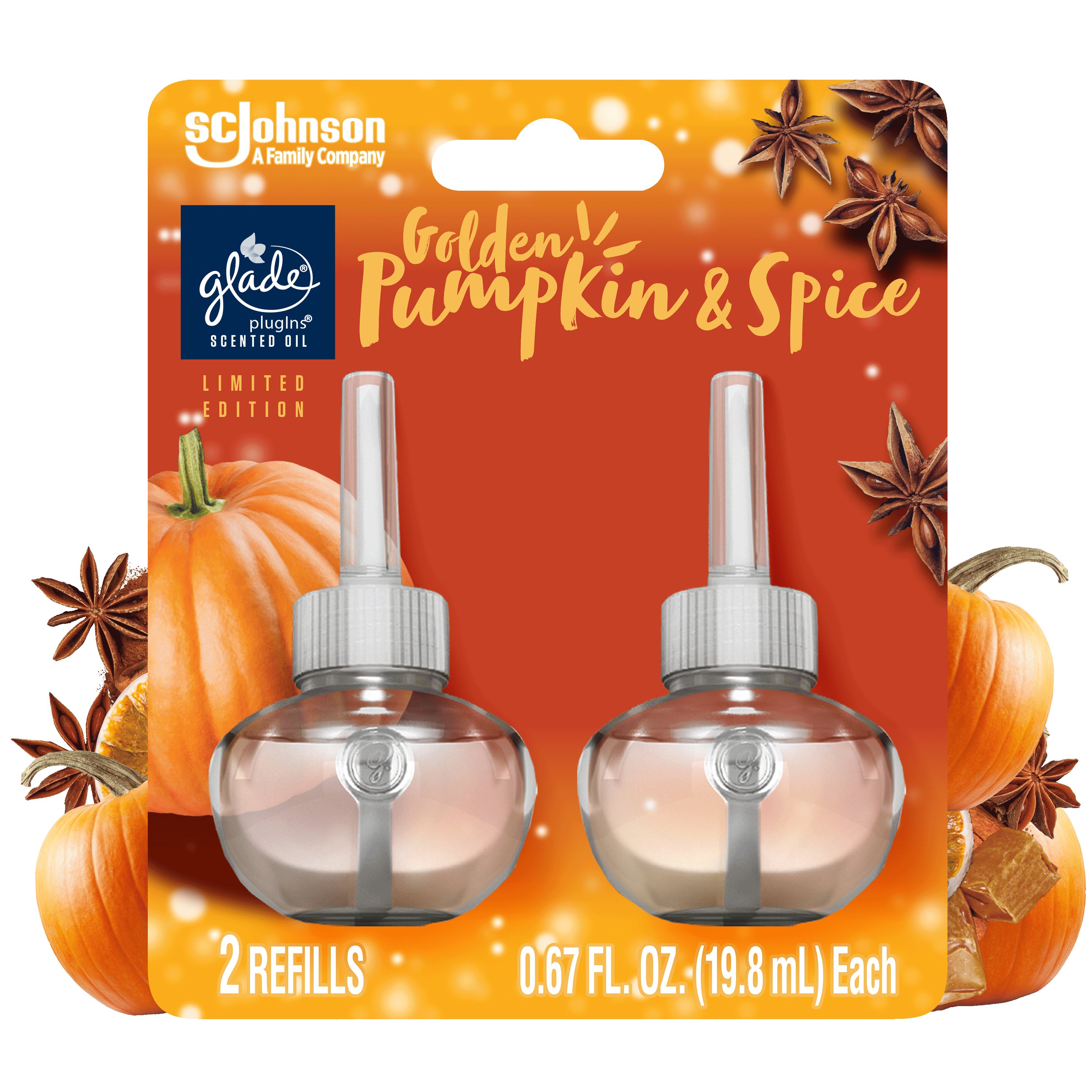 Glade PlugIns Scented Oil Air Freshener Refills Golden Pumpkin