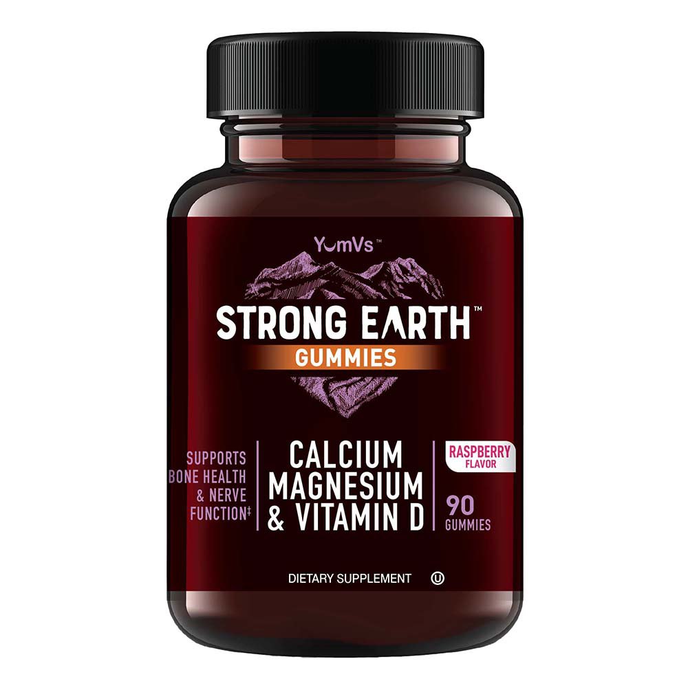 YumVs Strong Earth Calcium Magnesium & Vitamin D Gummies - Raspberry, 90 ct