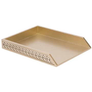Home Essentials & Beyond Lattice Desktop Paper Tray Holder - Gold, 10" x 12"
