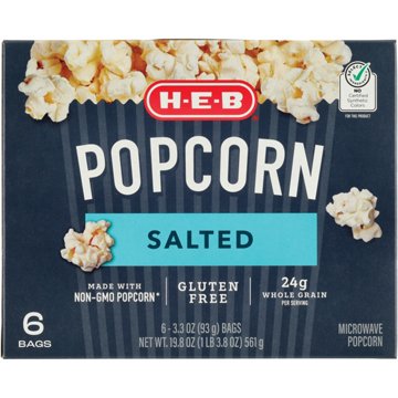 H-E-B Microwave Popcorn - Salted