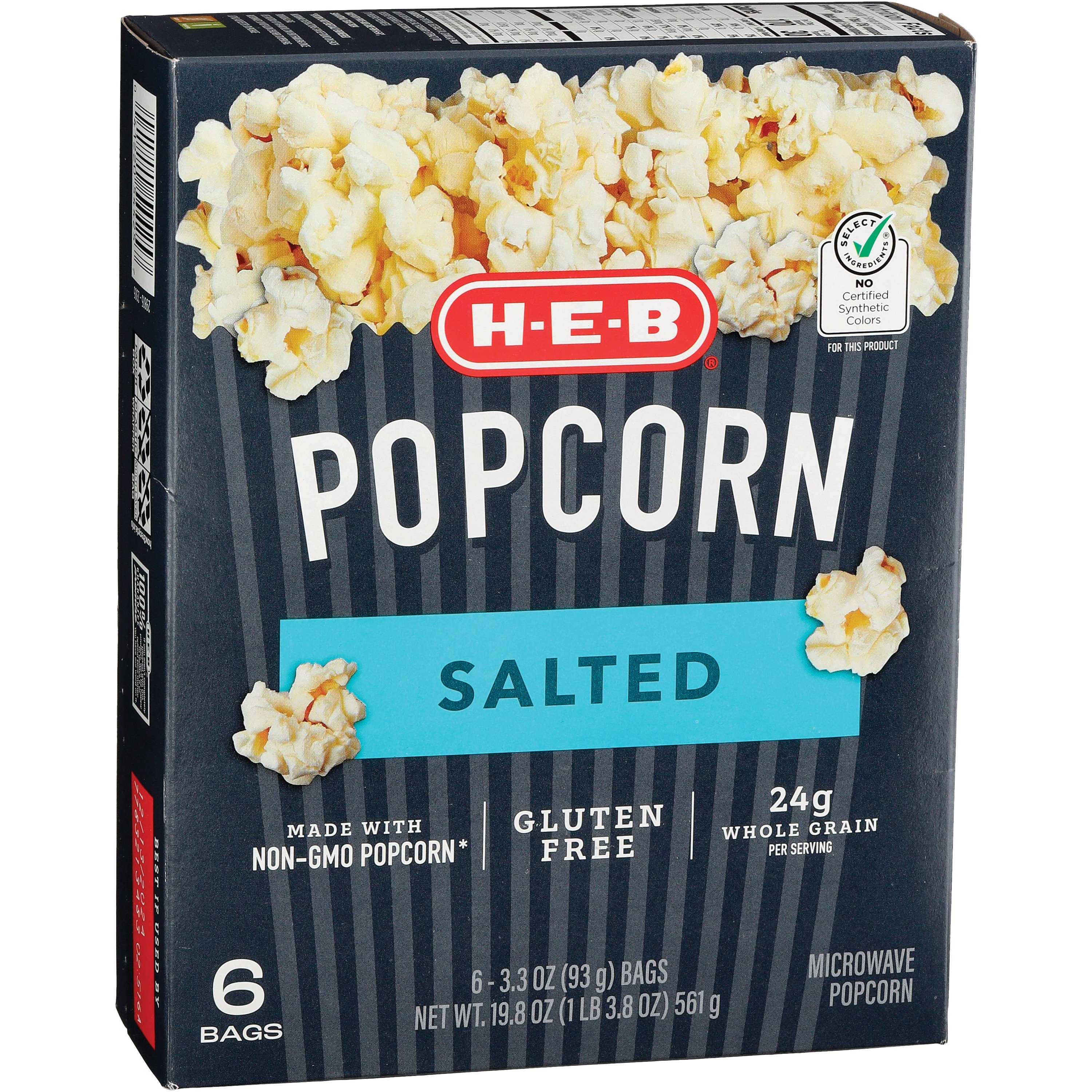 H-E-B Microwave Popcorn - Salted - Shop Popcorn At H-E-B