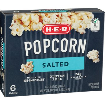 H-E-B Microwave Popcorn - Salted
