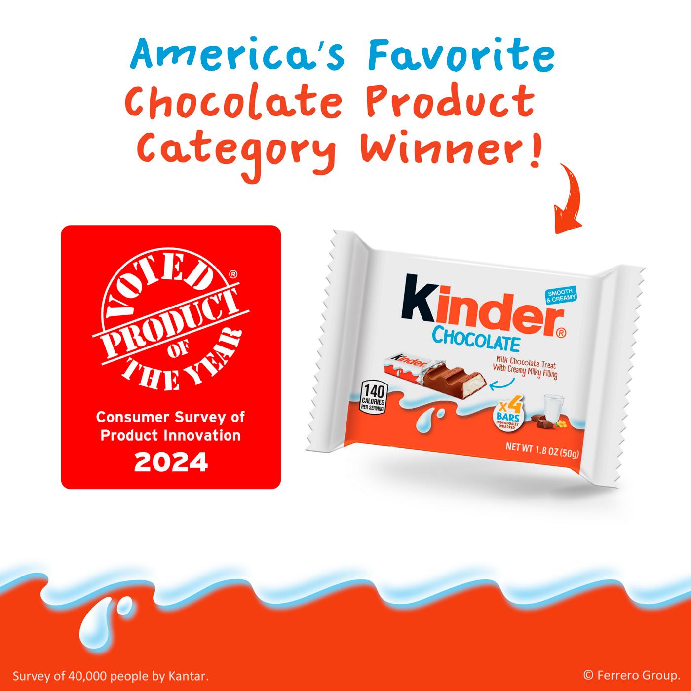 Kinder Chocolate & Creamy Milky Filling Candy Bars; image 5 of 9