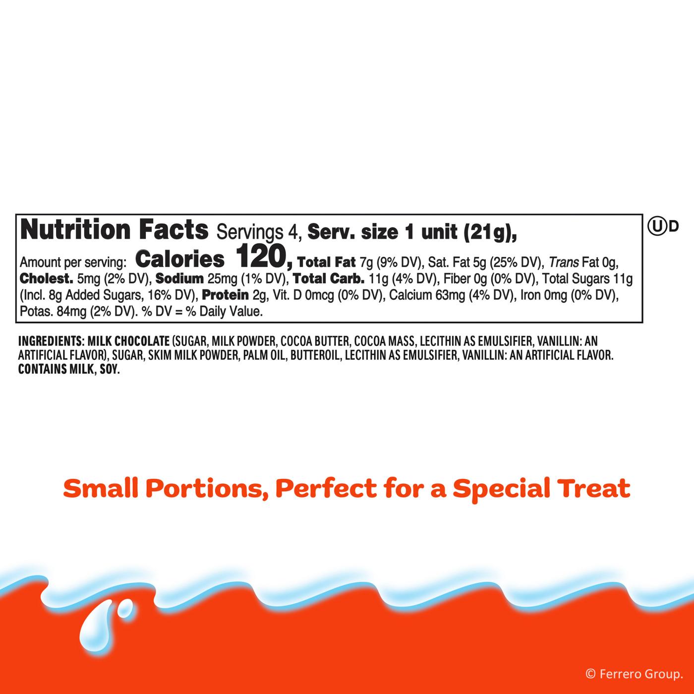 Kinder Chocolate & Creamy Milky Filling Candy Bars - King Size; image 12 of 12