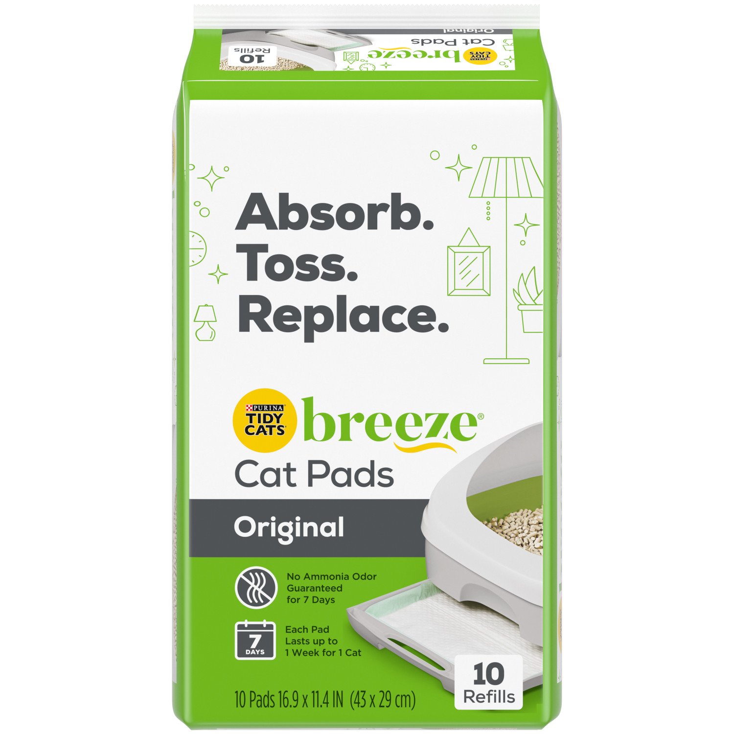 Tidy Cats Purina Tidy Cats Breeze Litter System Cat Pad Refills 10ct ...