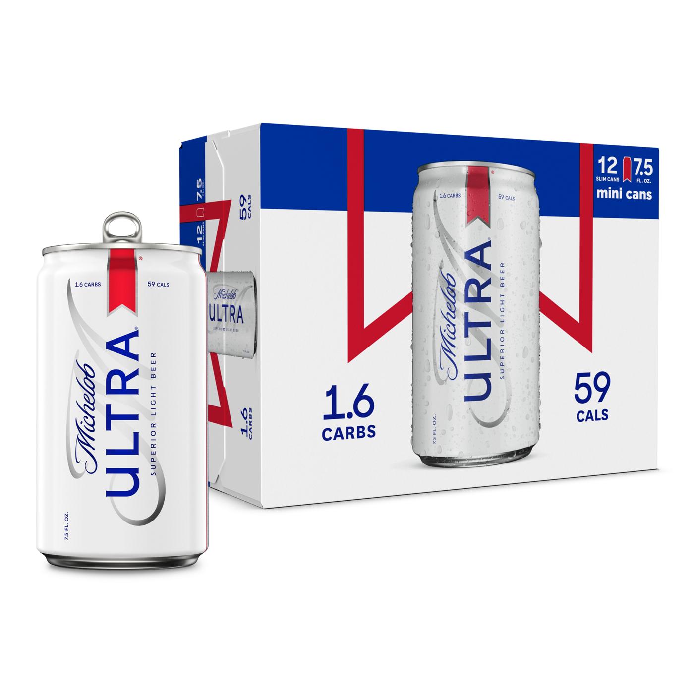 Michelob ULTRA Superior Light Lager Beer Mini Cans, 12 pack; image 1 of 6