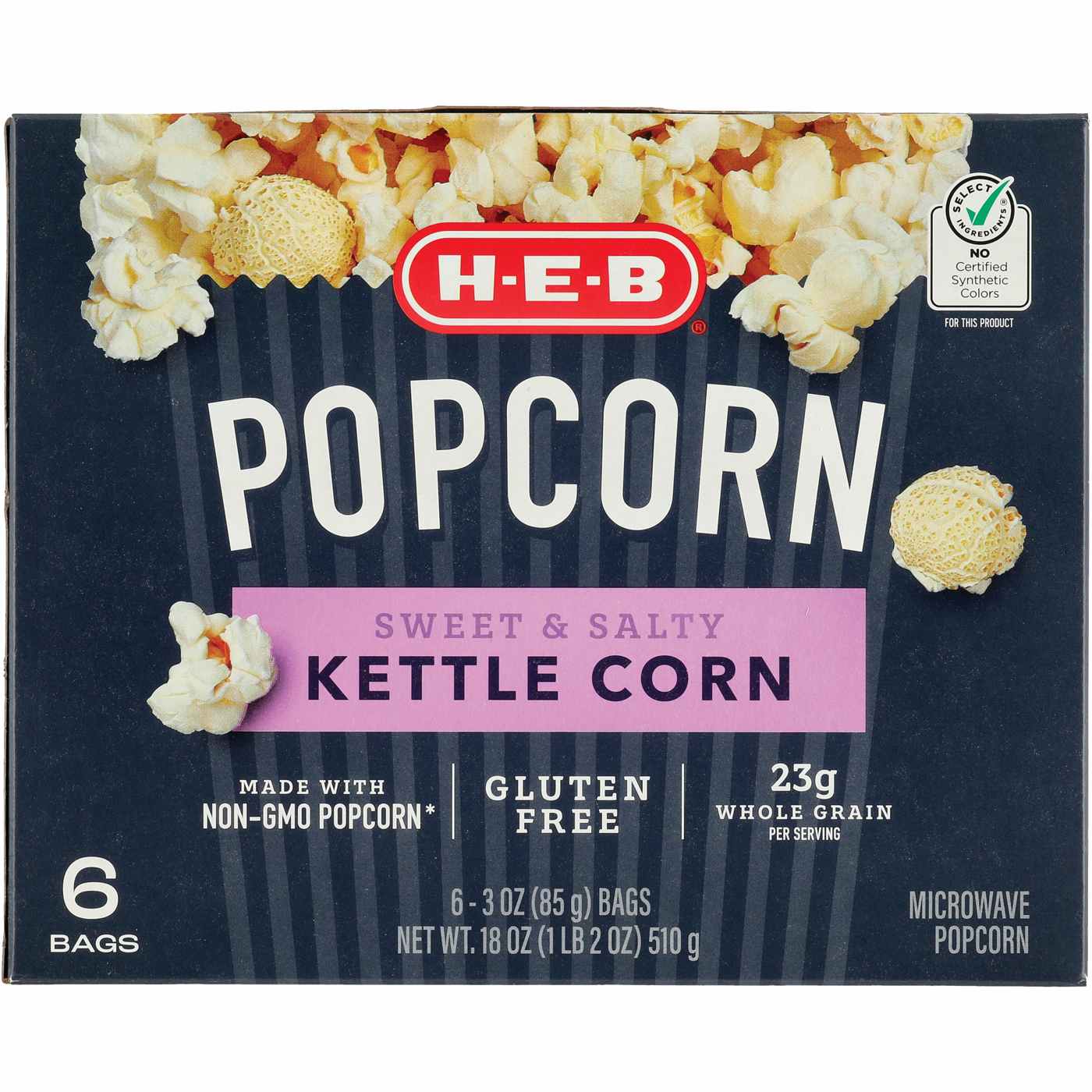 H-E-B Microwave Kettle-Style Popcorn - Sweet & Salty; image 1 of 5
