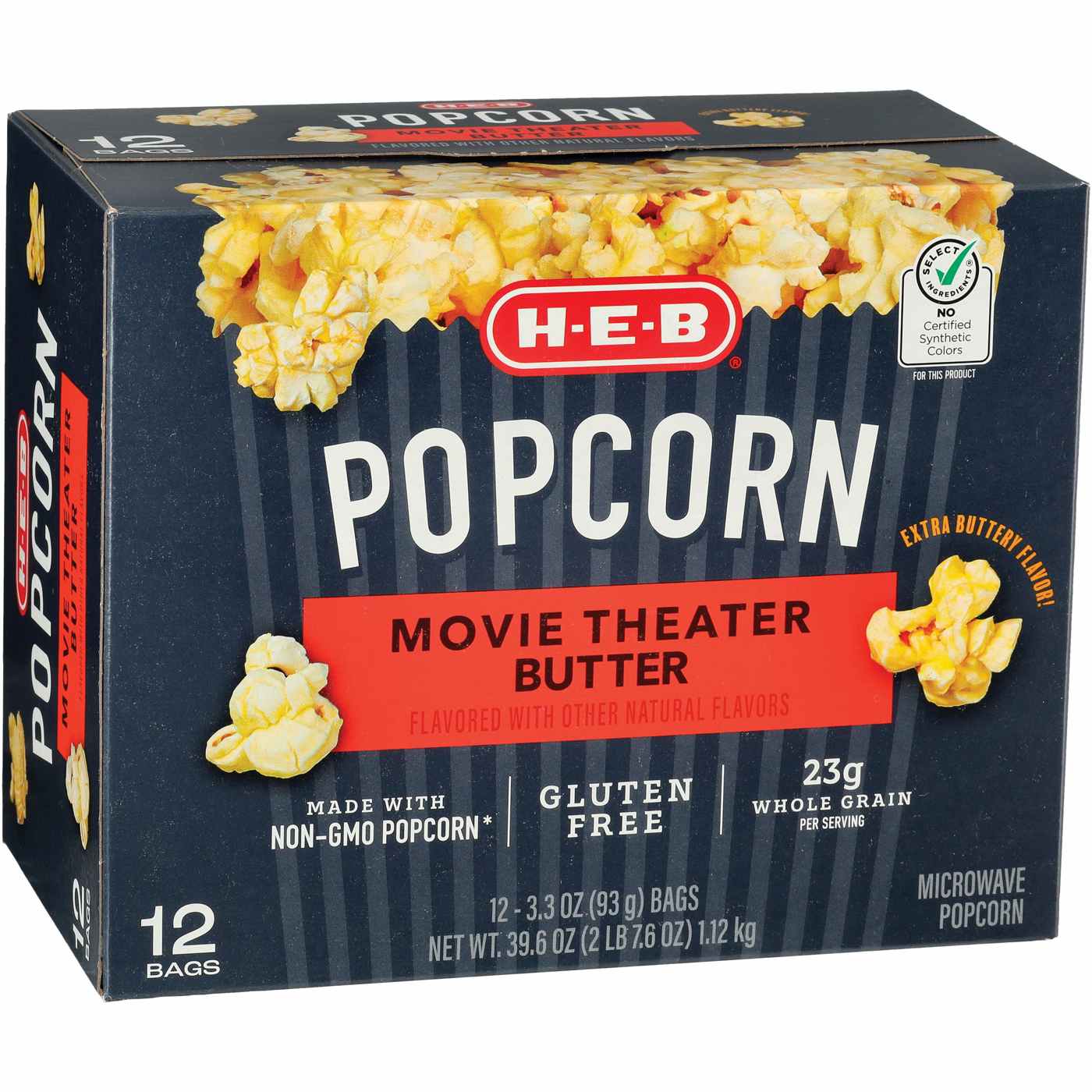 H-E-B Microwave Popcorn - Movie Theater Butter; image 4 of 4