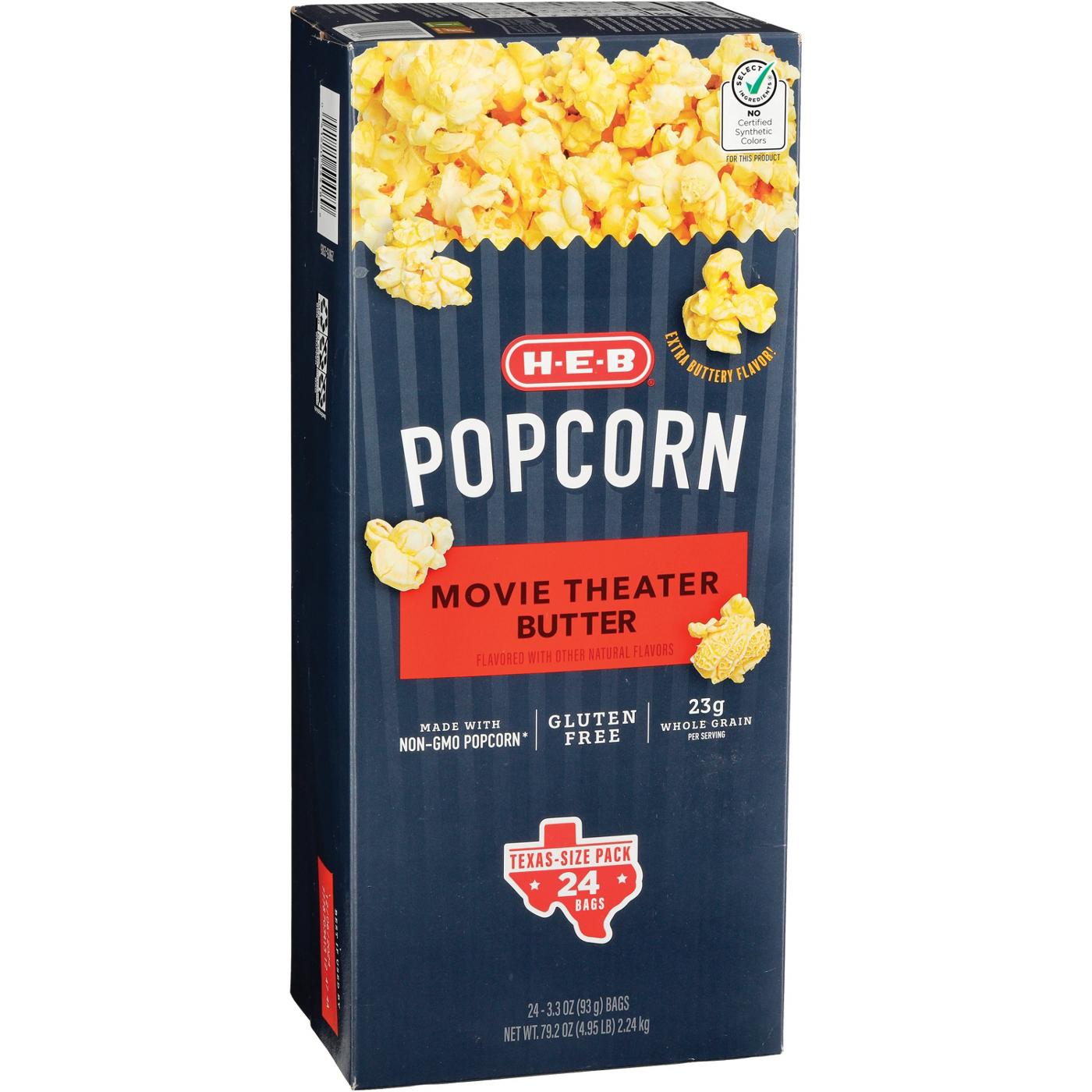 H-E-B Microwave Popcorn Texas-Size Pack – Movie Theater Butter; image 2 of 2