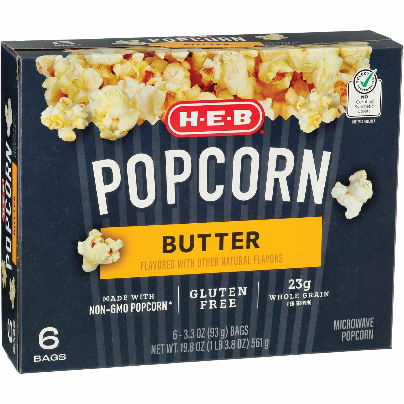 H-E-B Microwave Popcorn - Butter; image 5 of 6