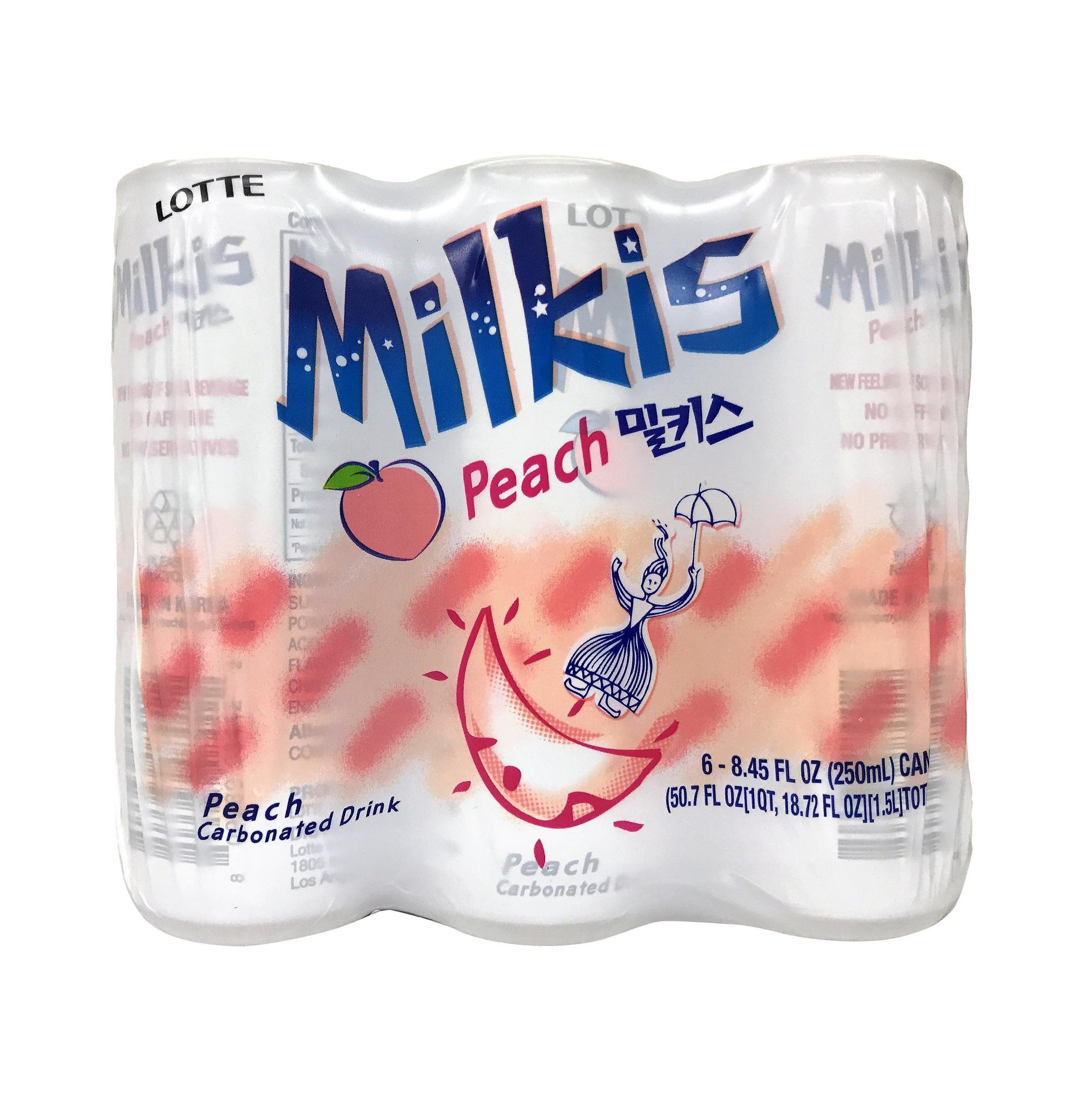 Lotte Milkis Peach Carbonated Drink 8.45 oz Cans - Shop Juice at H-E-B